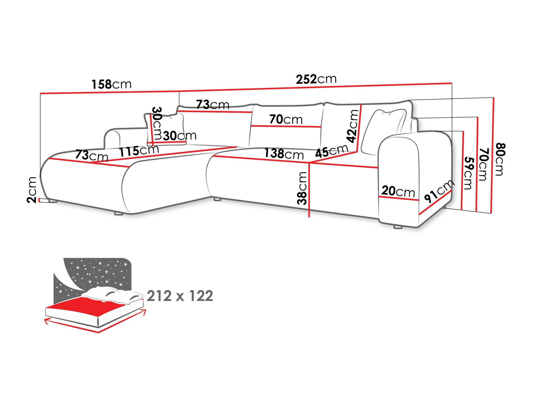 Hjørnesofa Comfivo 449