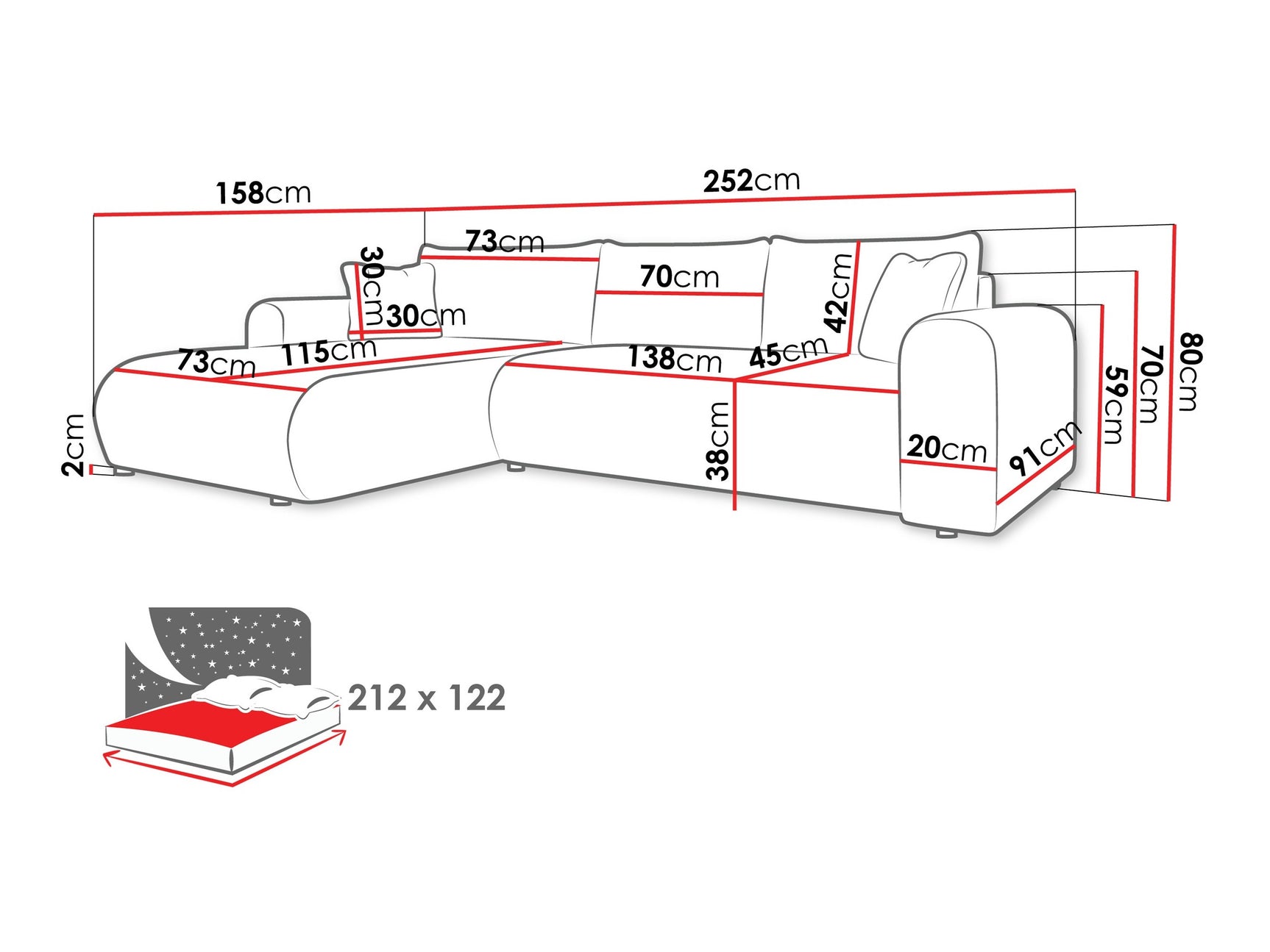 Hjørnesofa Comfivo 449