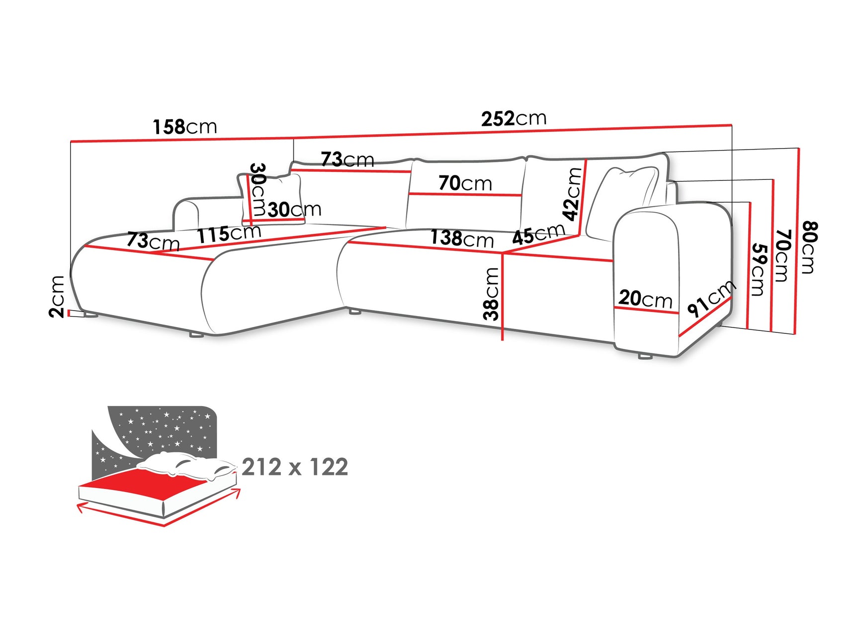 Hjørnesofa Comfivo 449