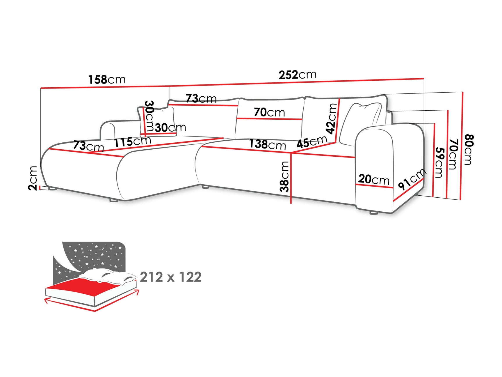 Hjørnesofa Comfivo 449