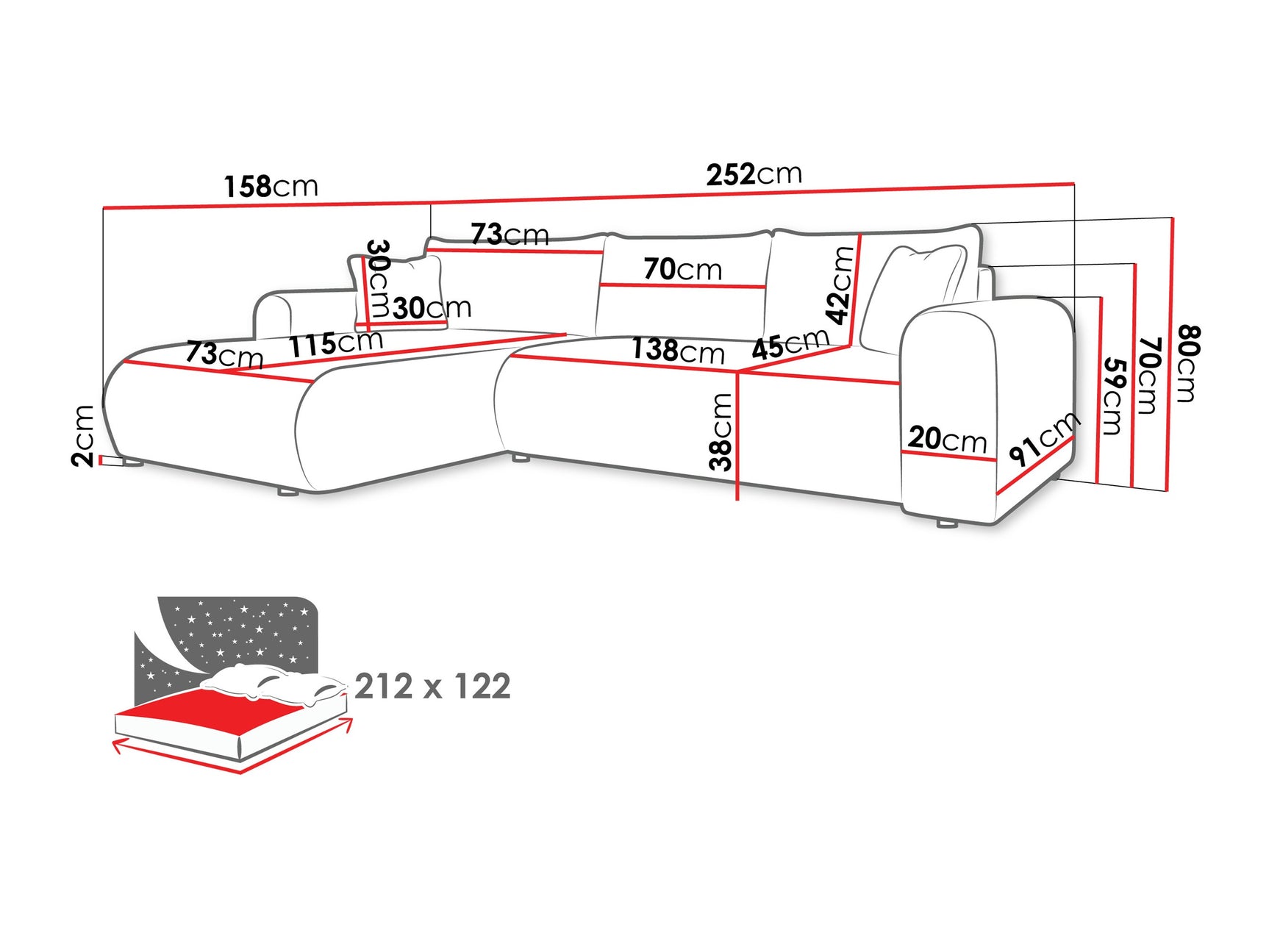 Hjørnesofa Comfivo 449
