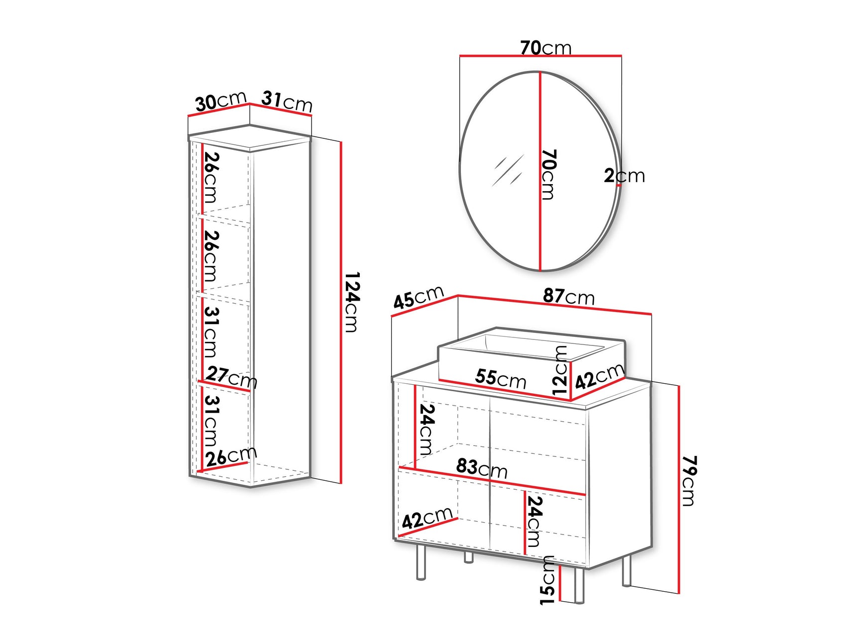 Badeværelses-sæt Virdomi 110