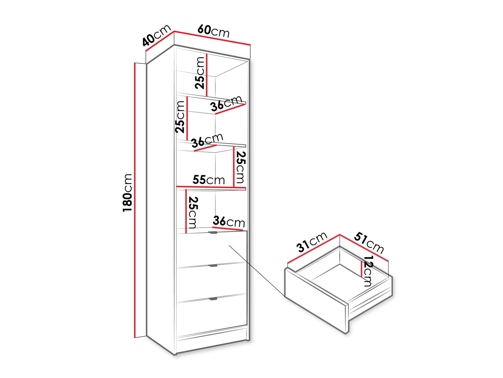 Reol Comfivo Larmire 116