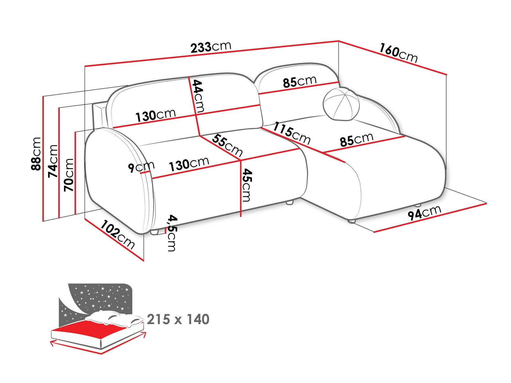 Hjørnesofa Columbus 249