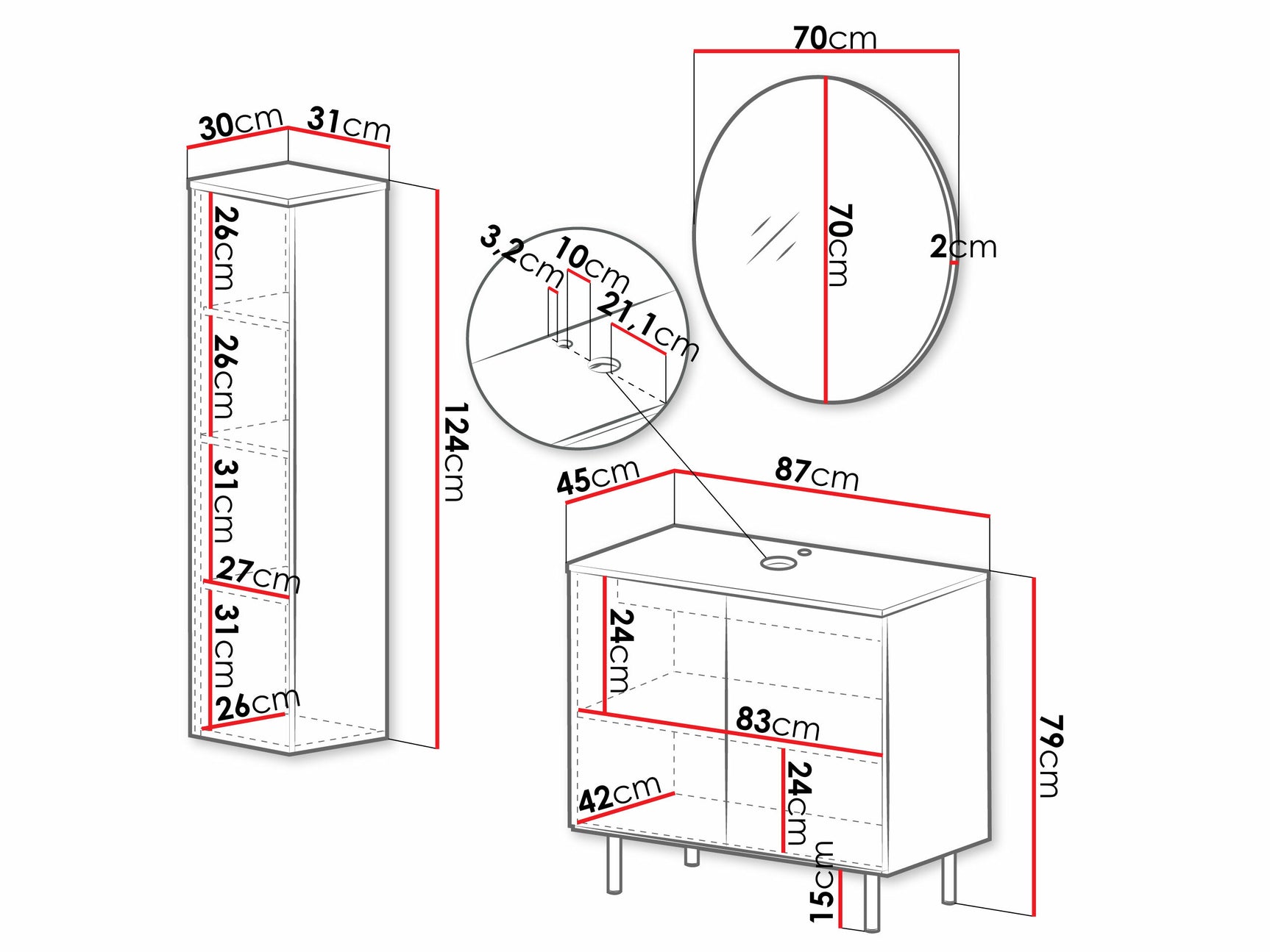 Badeværelses-sæt Virdomi 110 4085349
