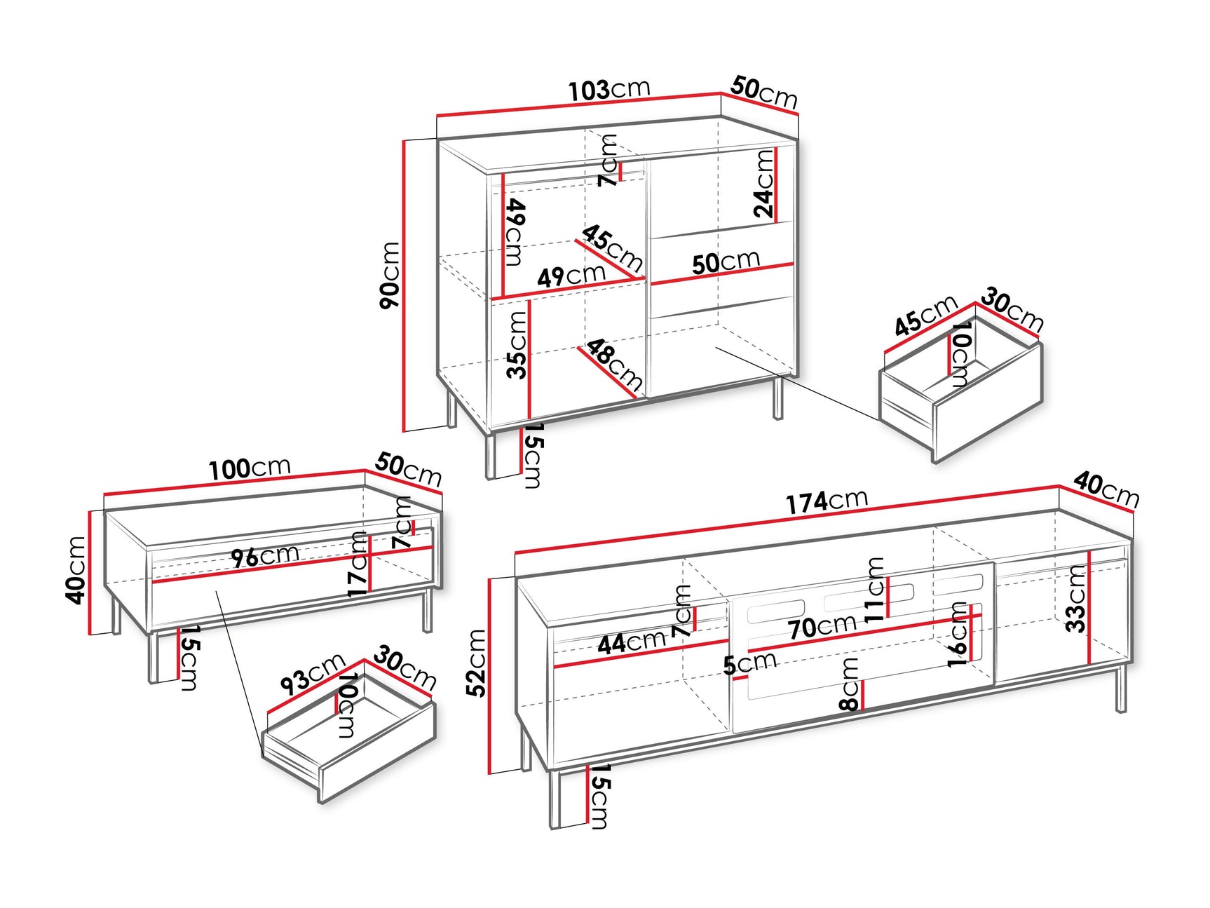 Stuemøbler-sæt Comfivo Delruva 110