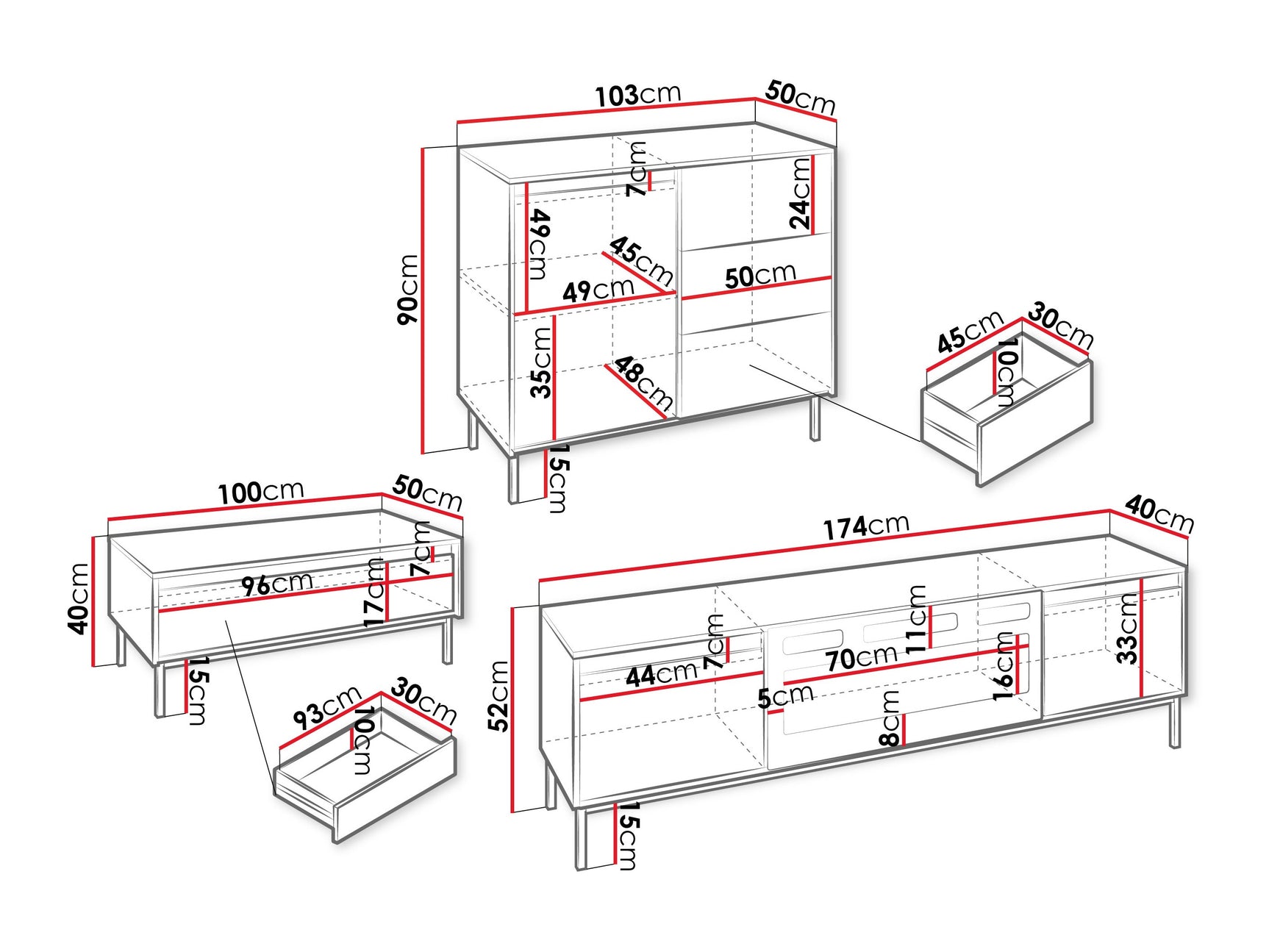 Stuemøbler-sæt Comfivo Delruva 110