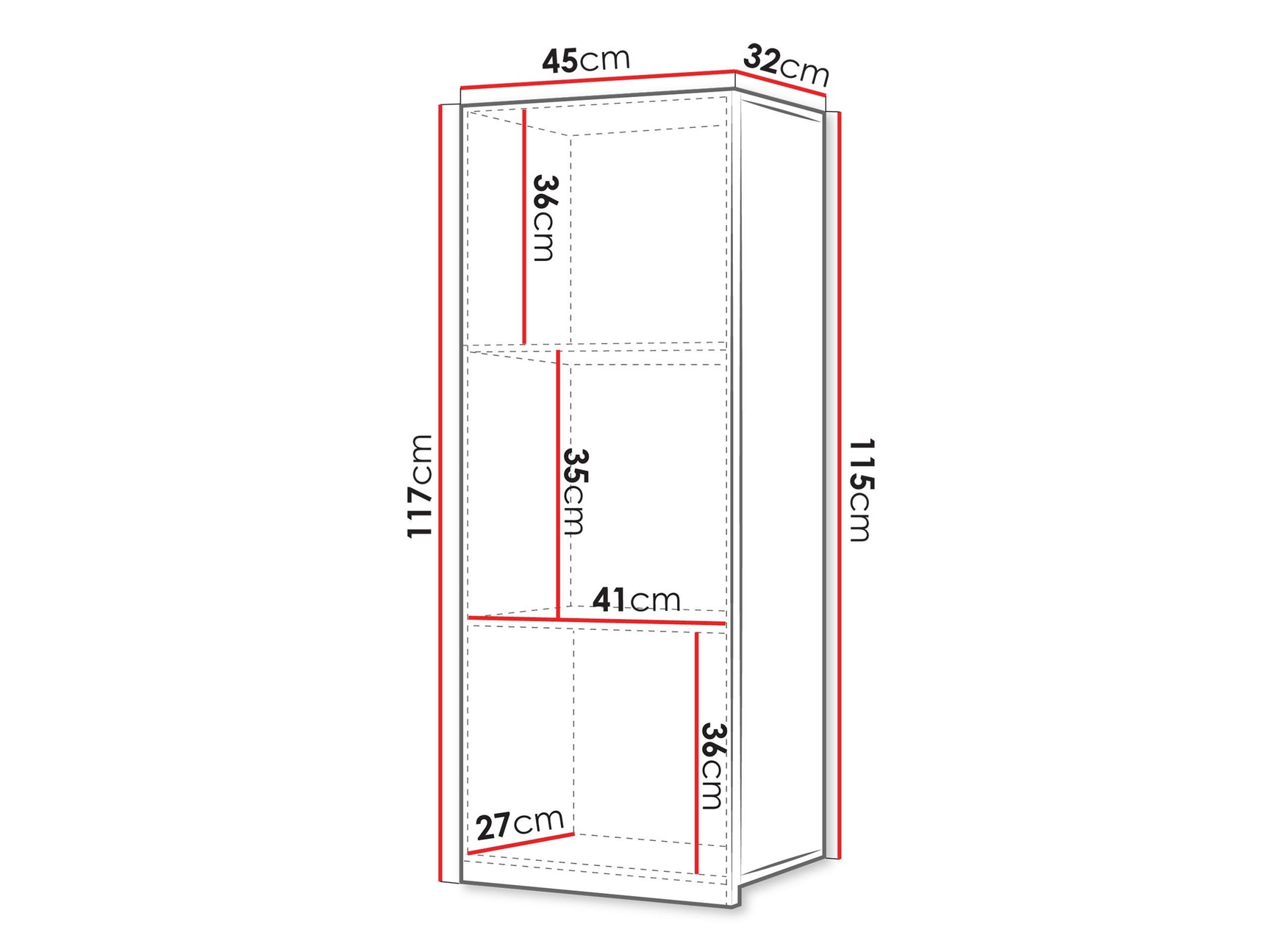 Vægskab Tivdalu 126