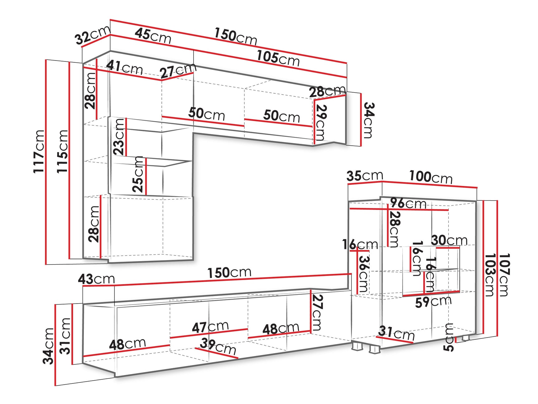 Stuemøbler-sæt Tivdalu 107