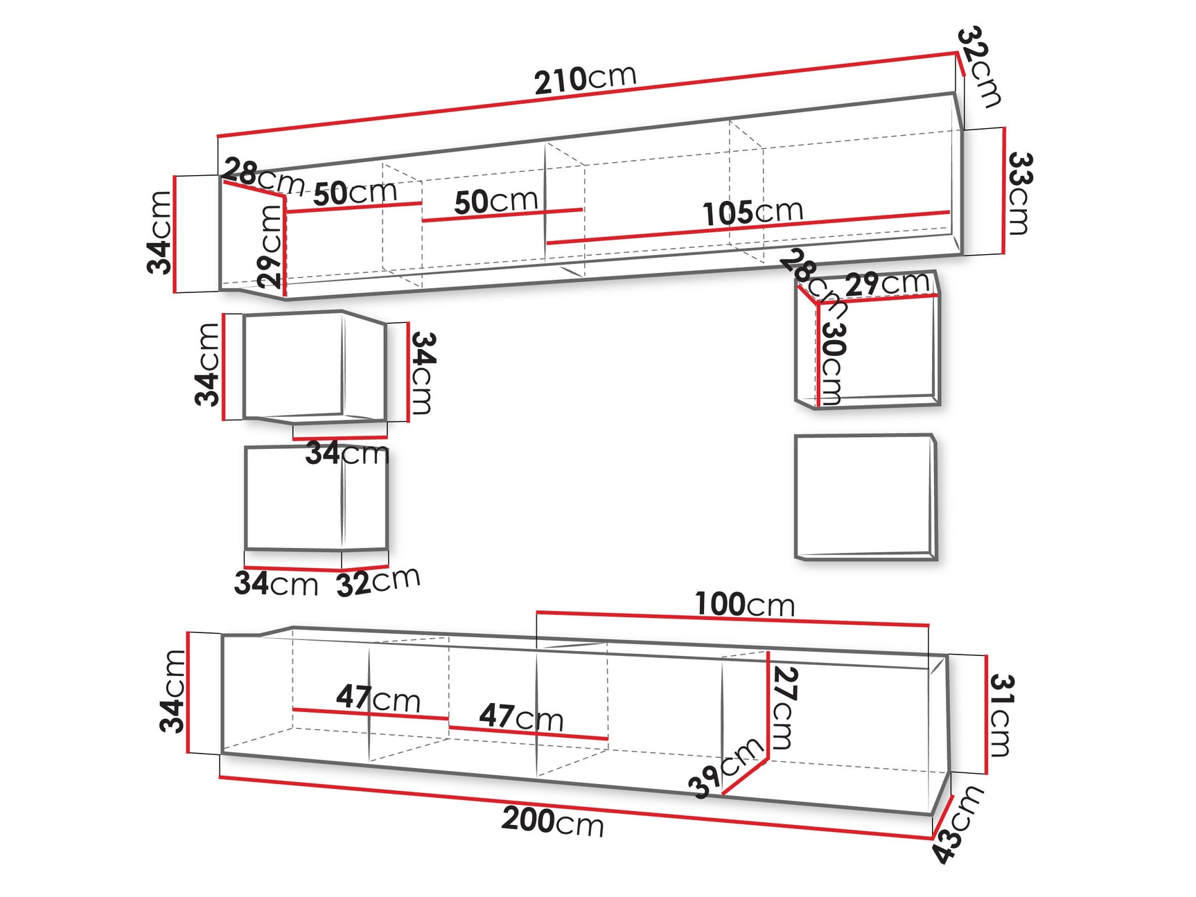 Stuemøbler-sæt Tivdalu 134