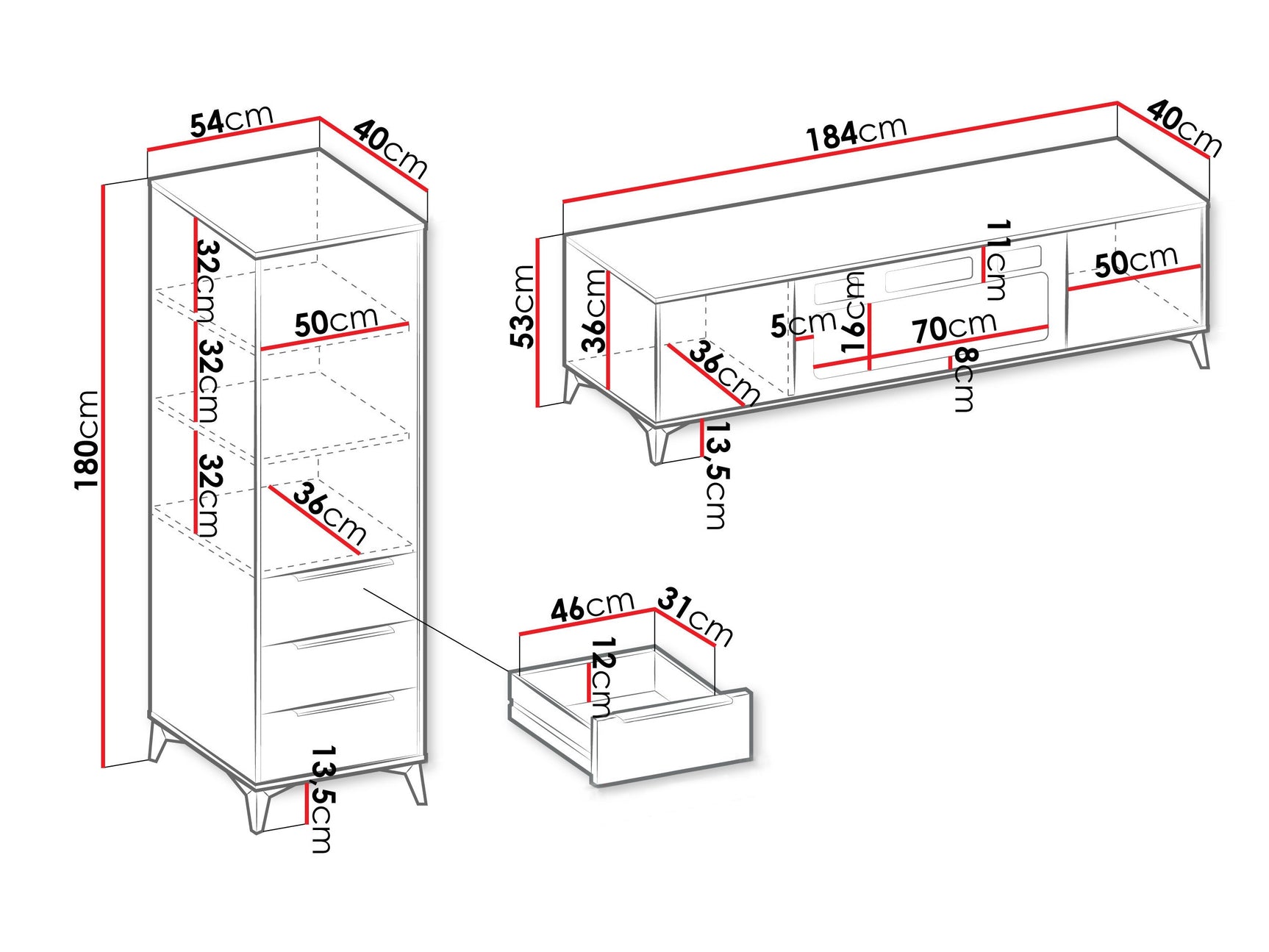 Stuemøbler-sæt Comfivo Camlue 113