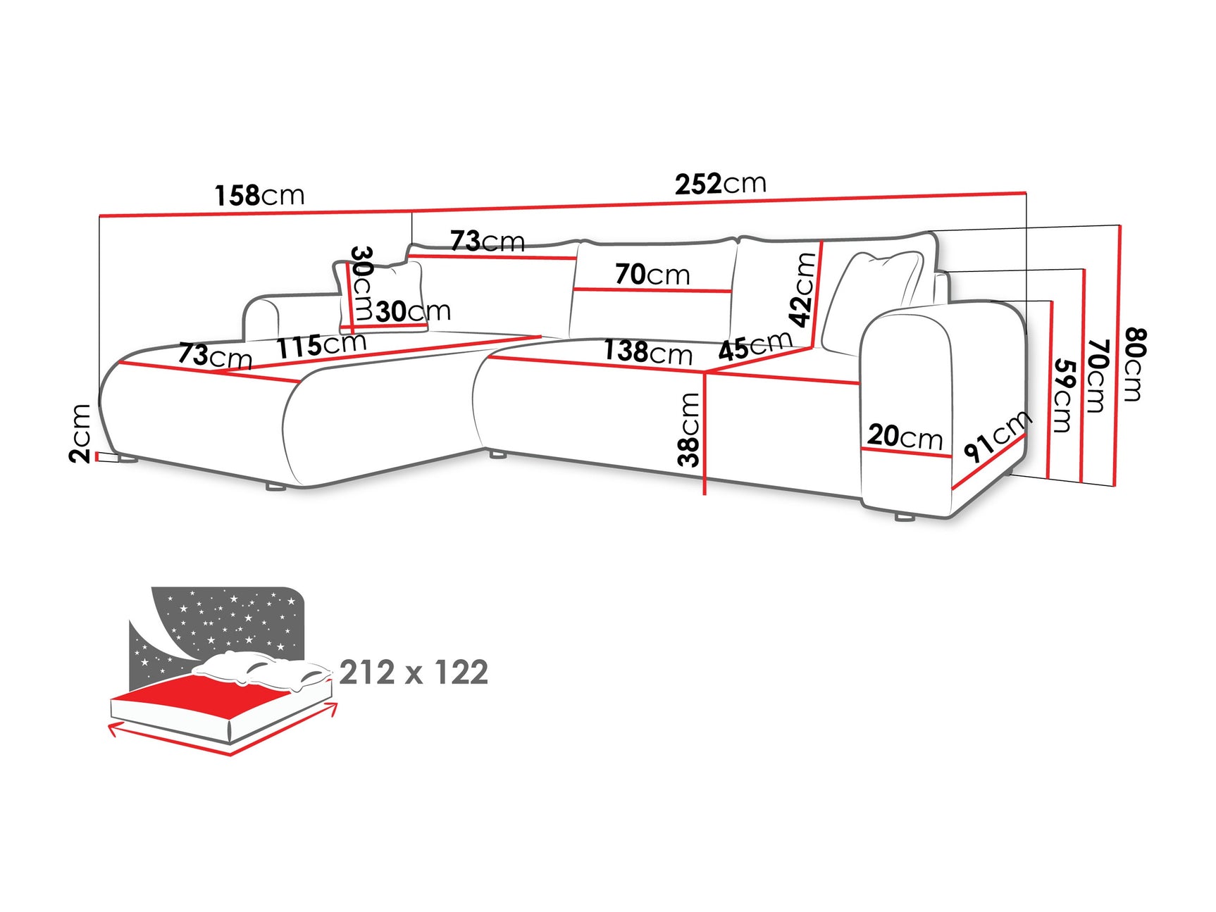 Hjørnesofa Comfivo 449