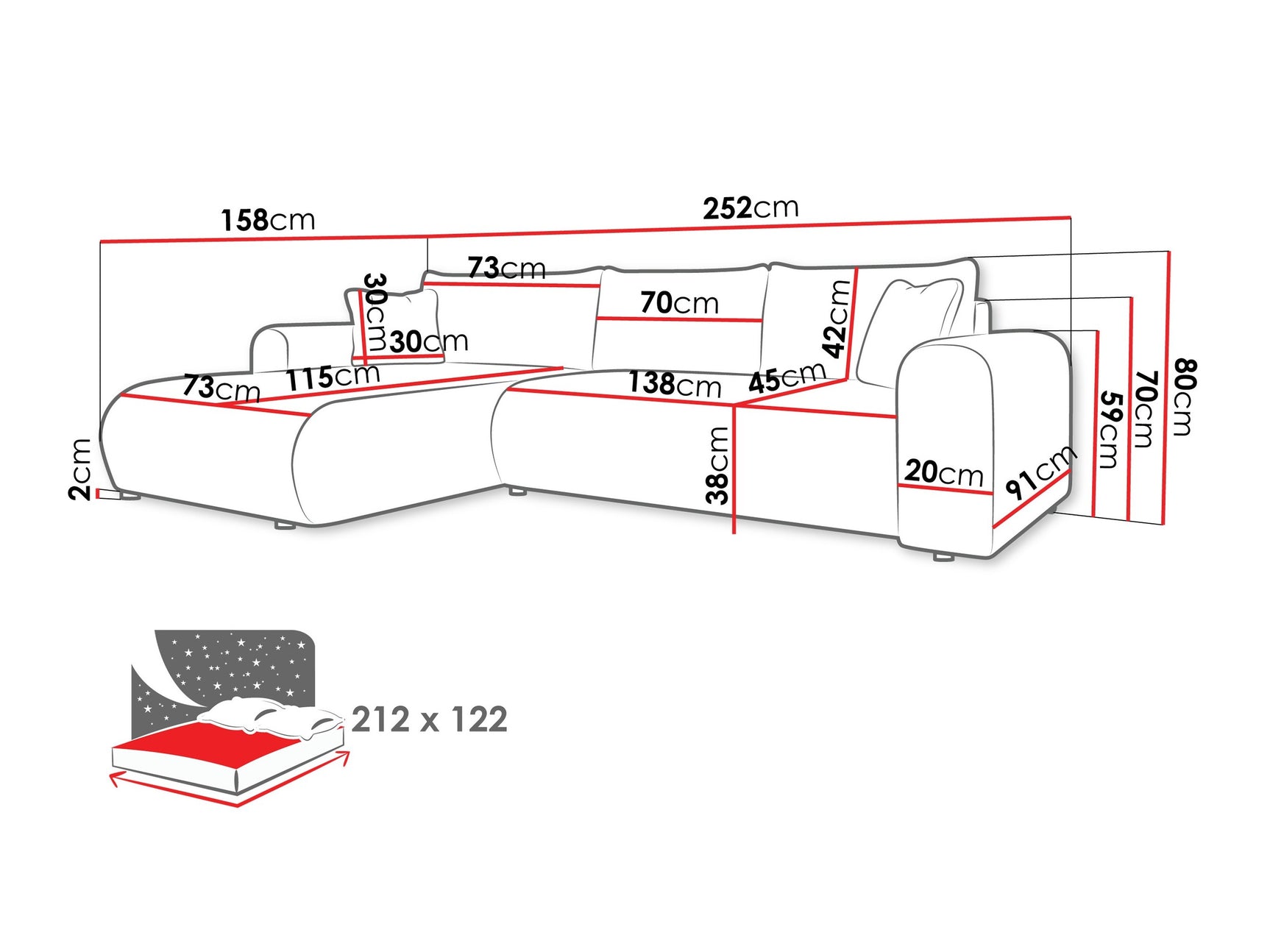 Hjørnesofa Comfivo 449
