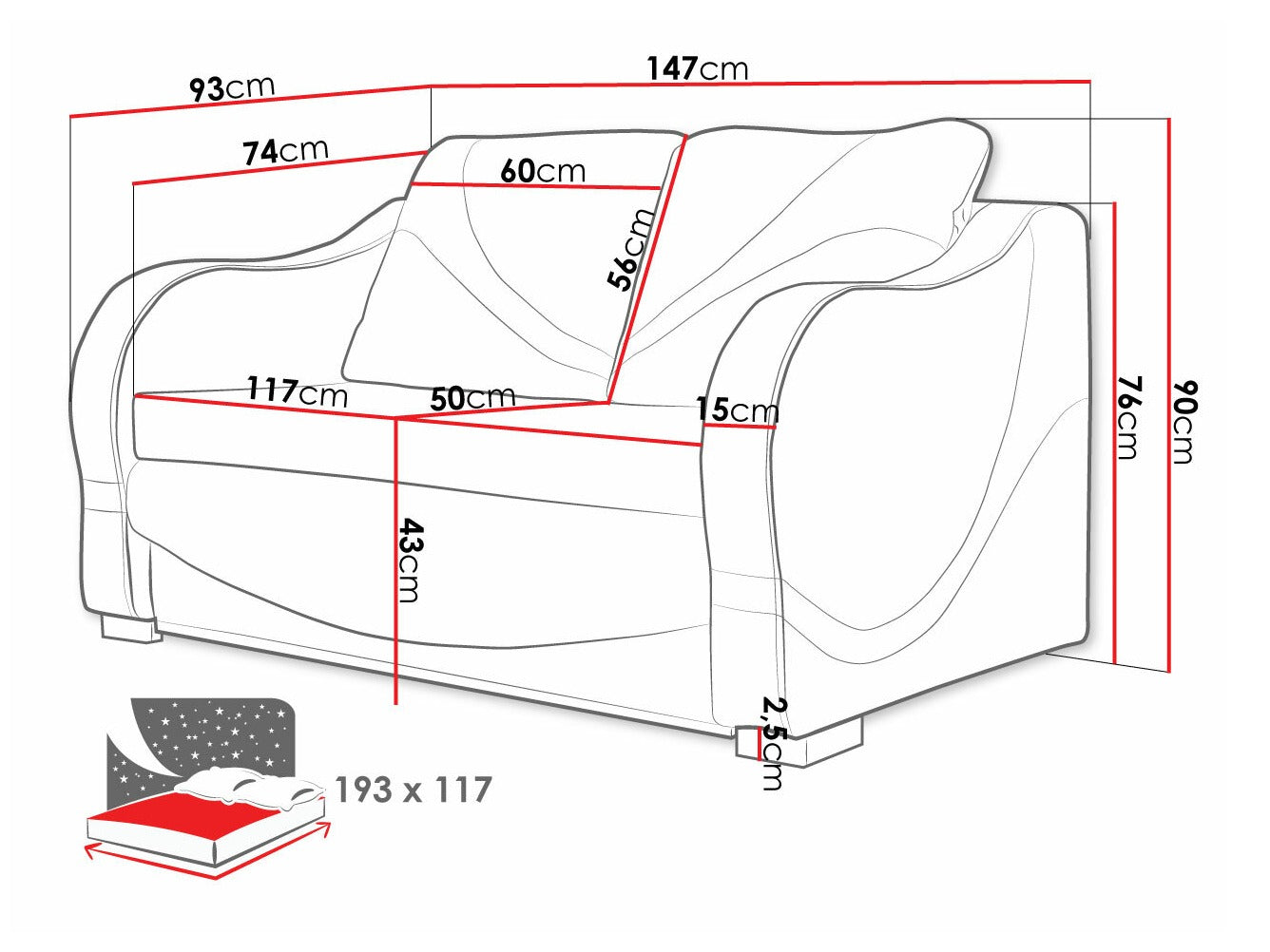 Sovesofa Decatur 102 4090836