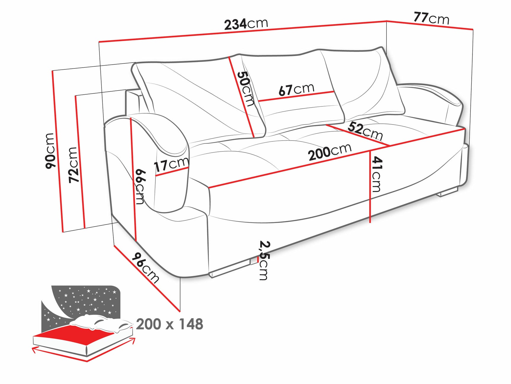 Sovesofa Decatur 103 4090855