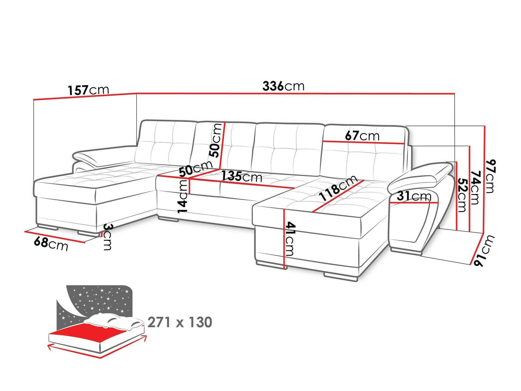 Hjørnesofa Arvada 115 4090882
