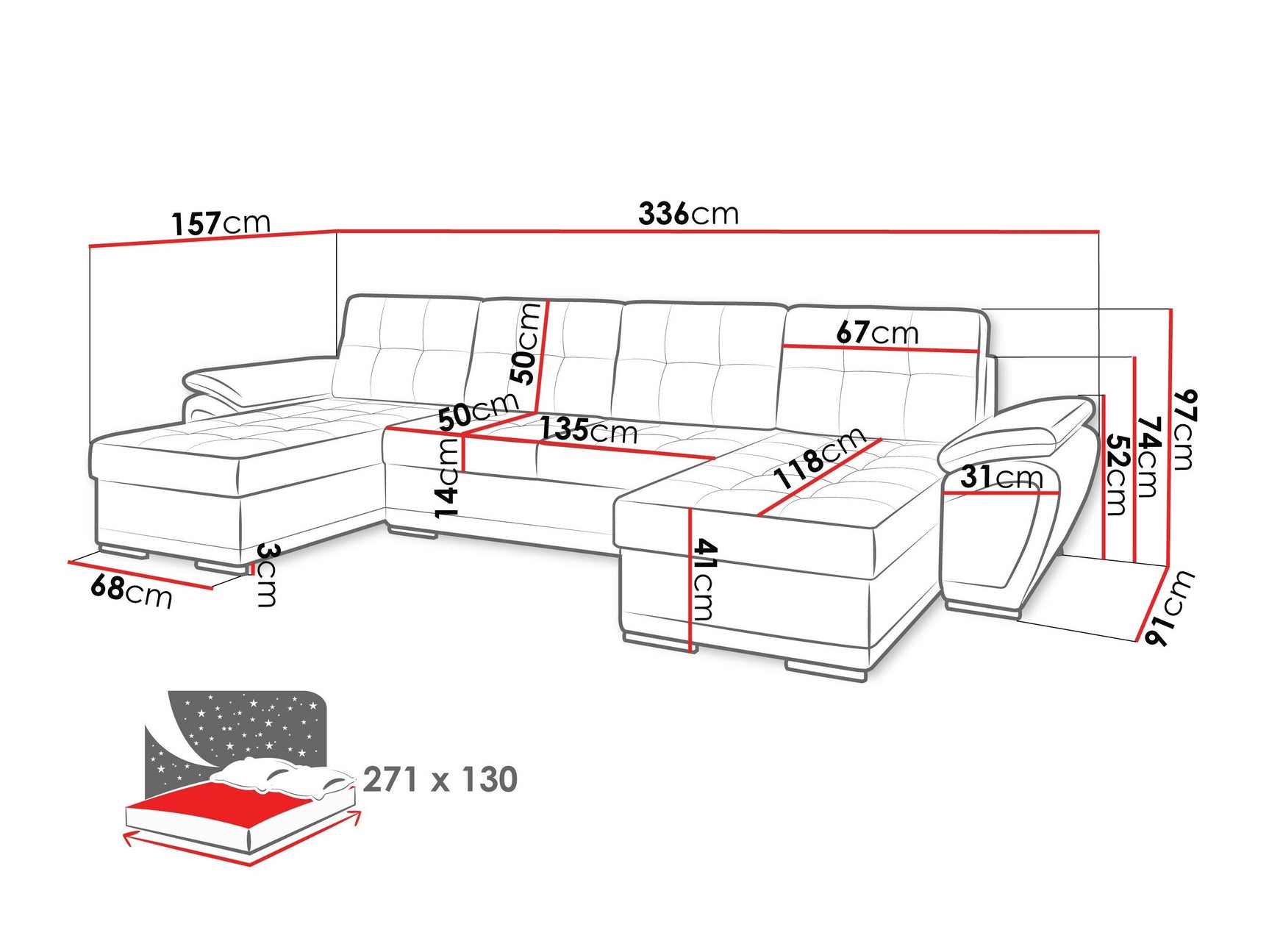 Hjørnesofa Arvada 115 4090887