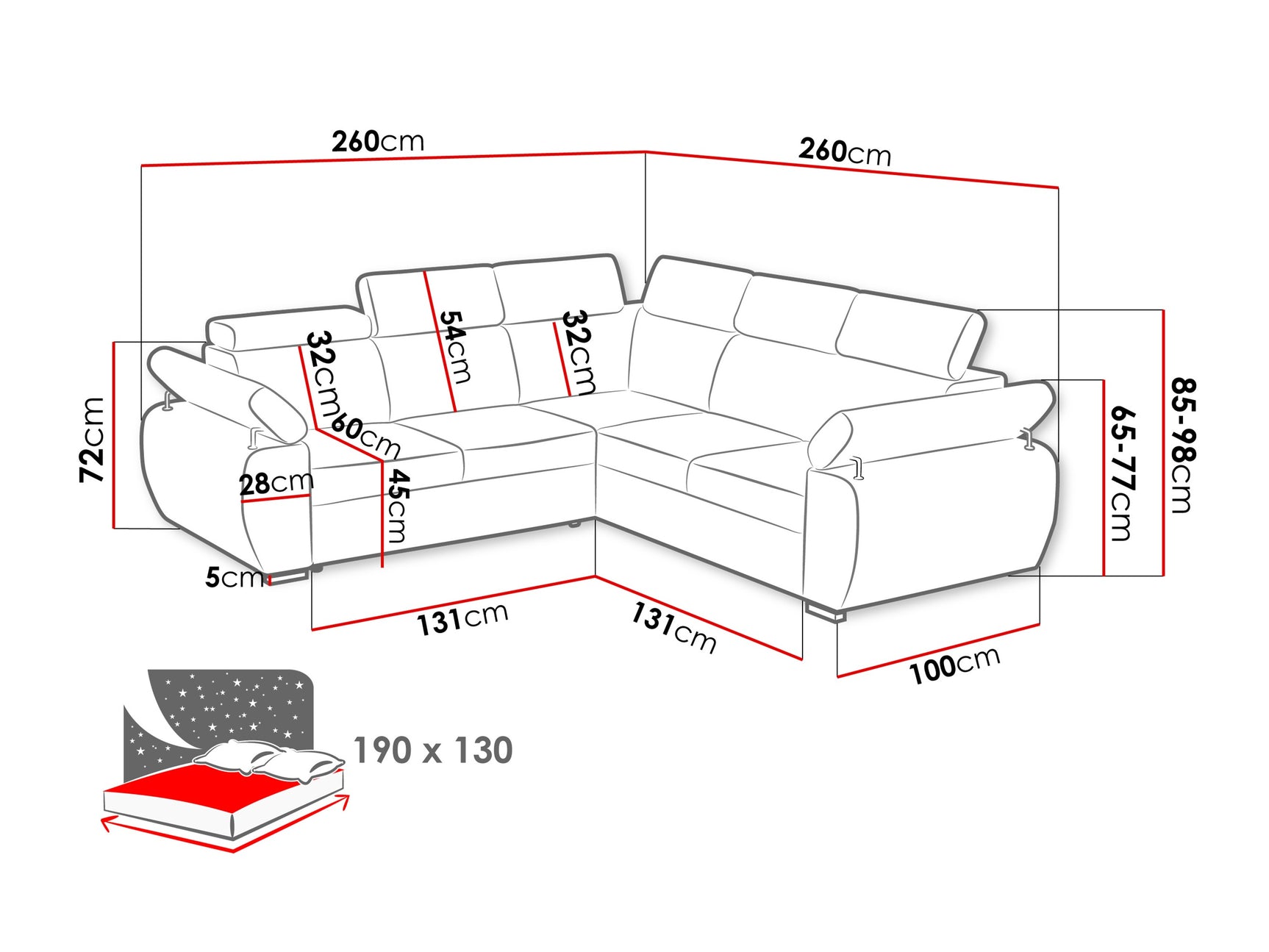Hjørnesofa Columbus 215 4094421