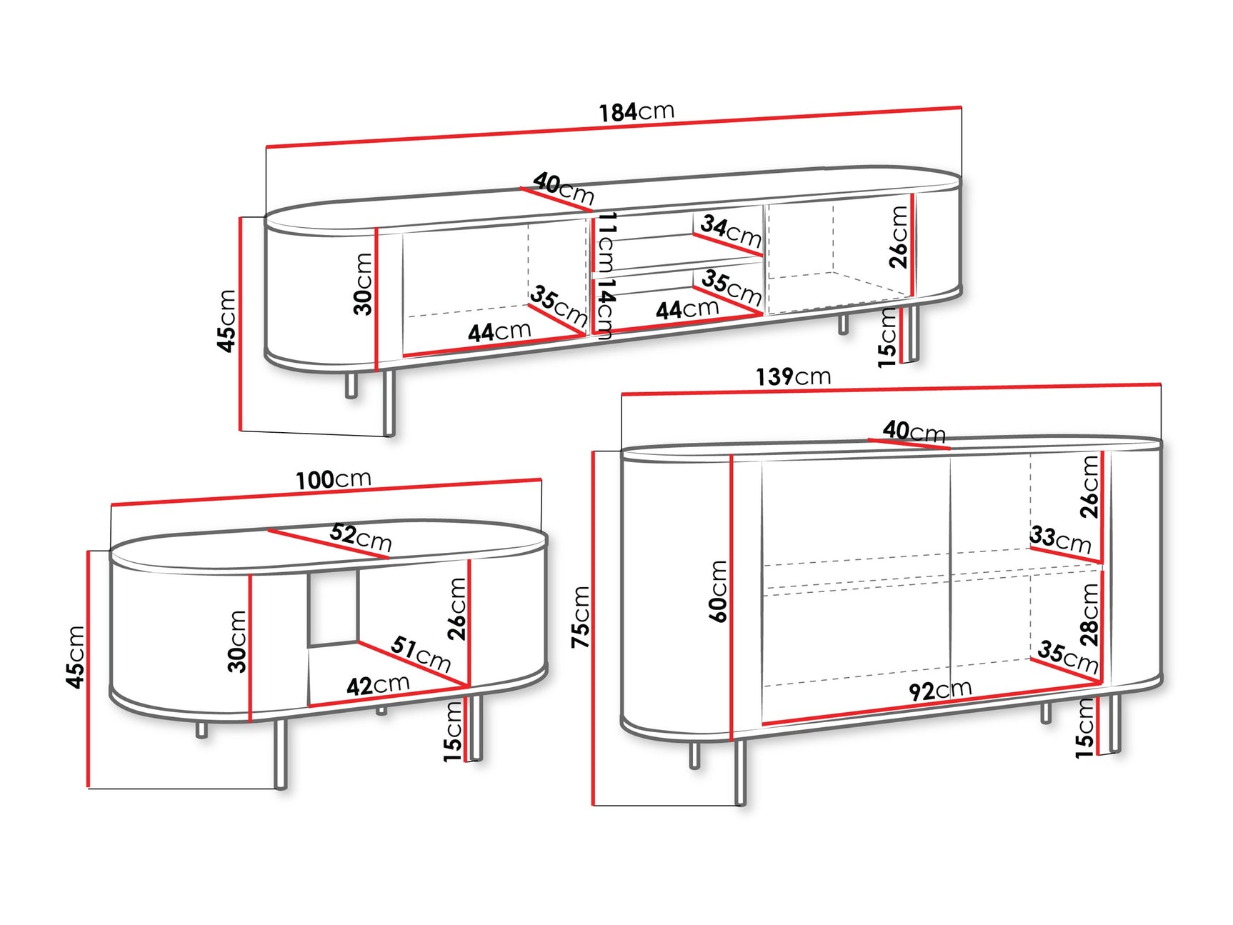 Stuemøbler-sæt Comfivo Livtena 105