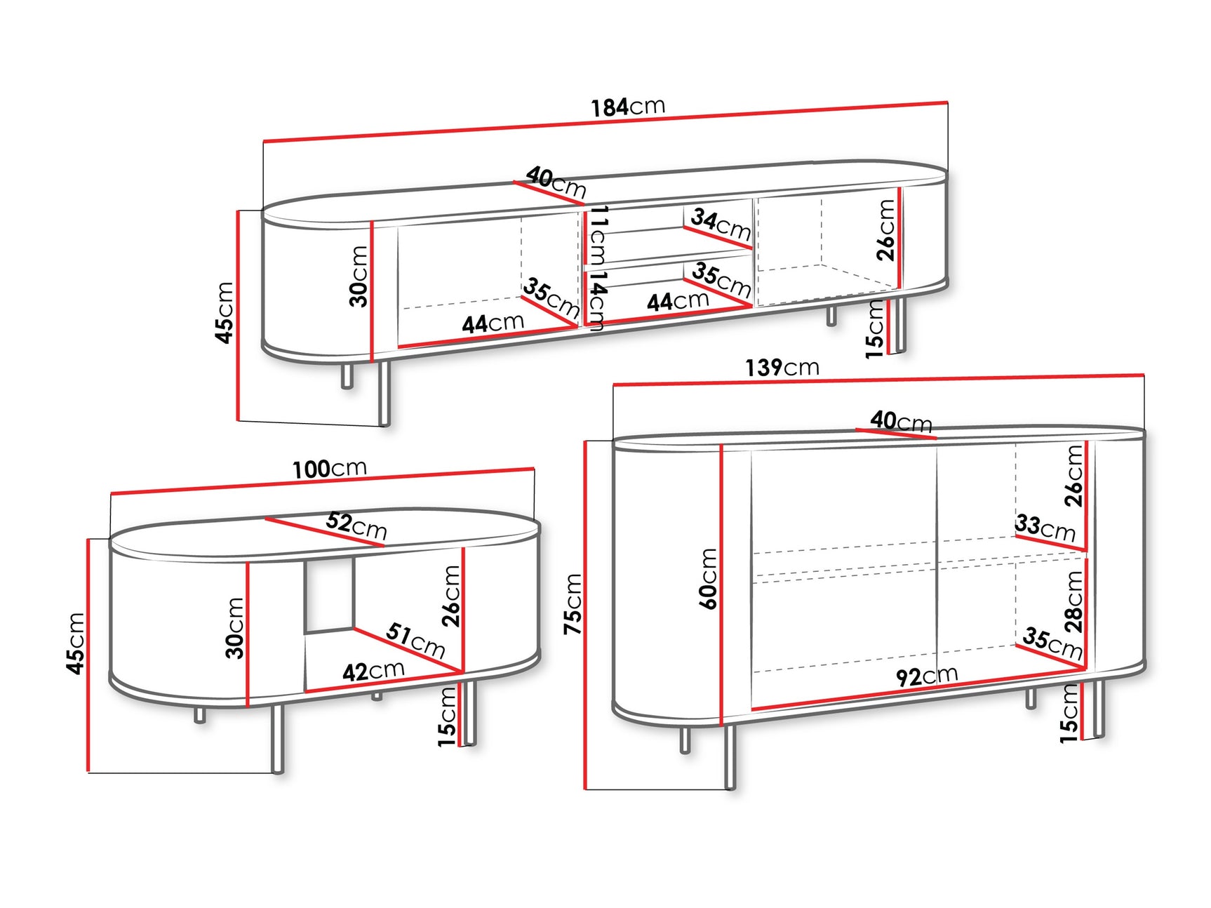 Stuemøbler-sæt Comfivo Livtena 105