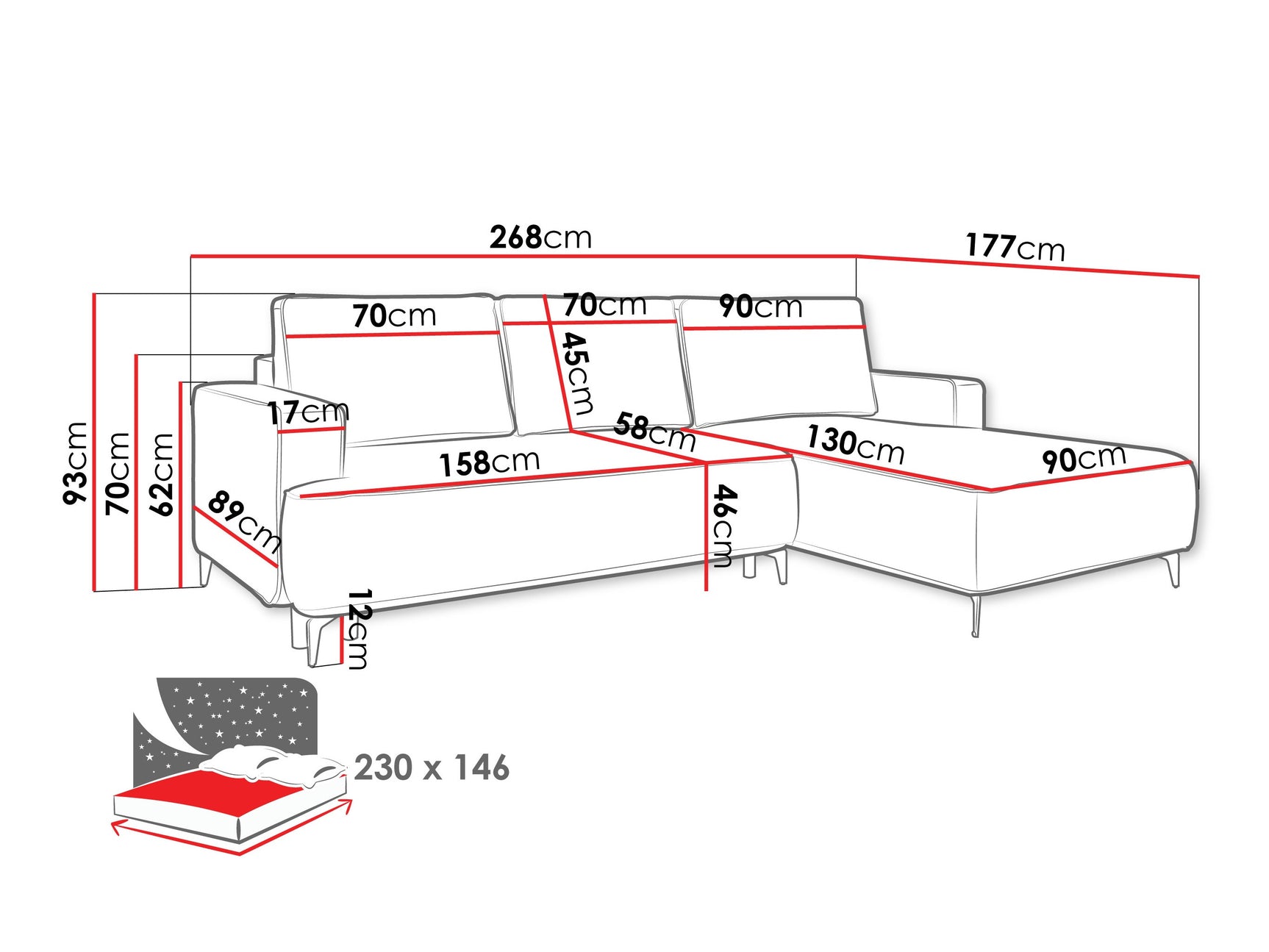 Hjørnesofa ComfiDream 200