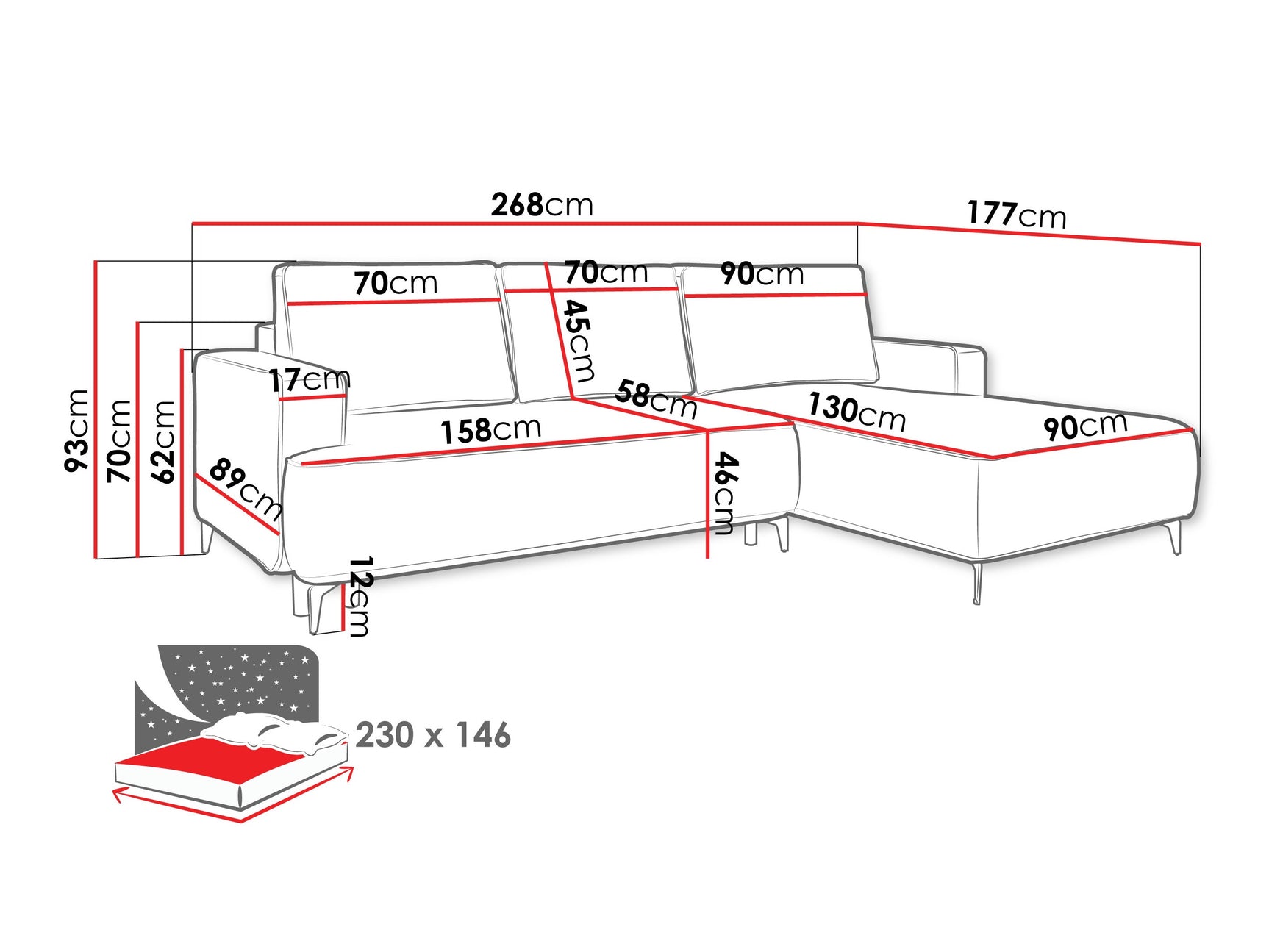 Hjørnesofa ComfiDream 200