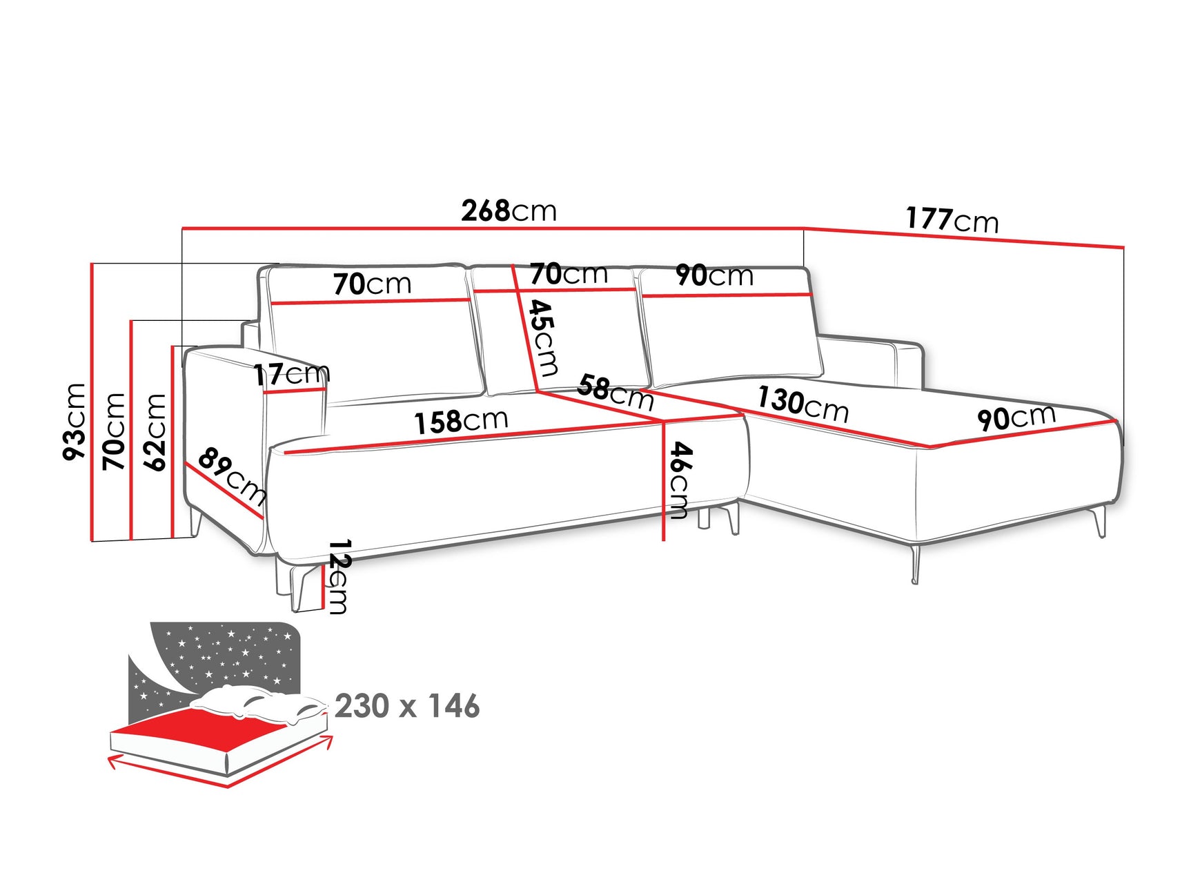 Hjørnesofa ComfiDream 200