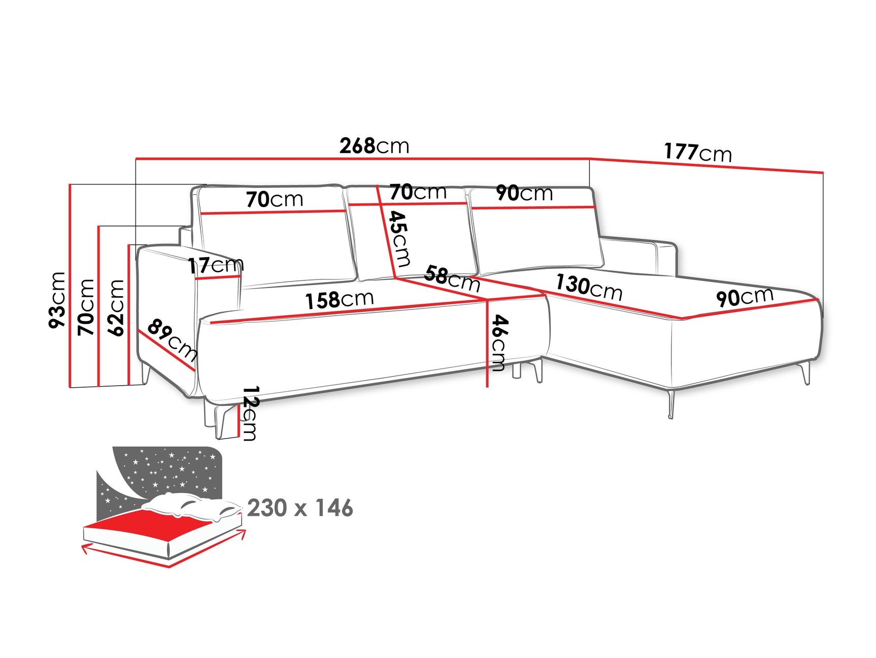 Hjørnesofa ComfiDream 200