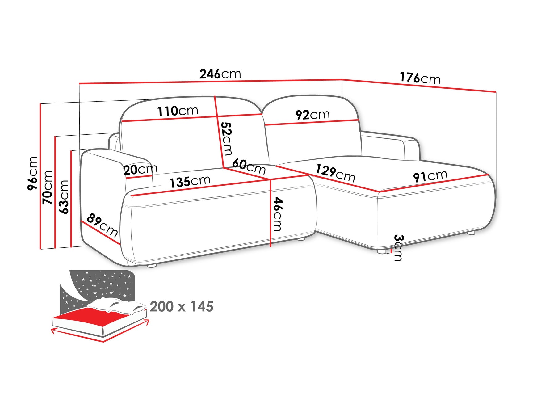 Hjørnesofa ComfiDream 201