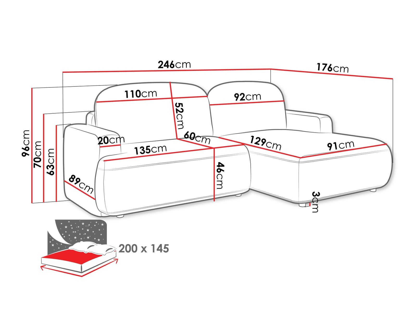 Hjørnesofa ComfiDream 201
