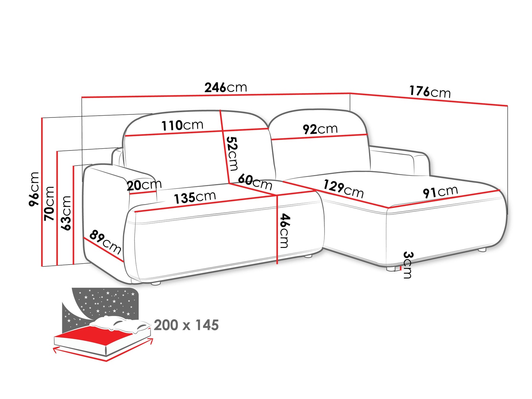 Hjørnesofa ComfiDream 201