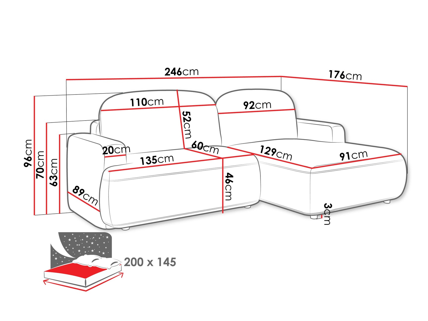 Hjørnesofa ComfiDream 201