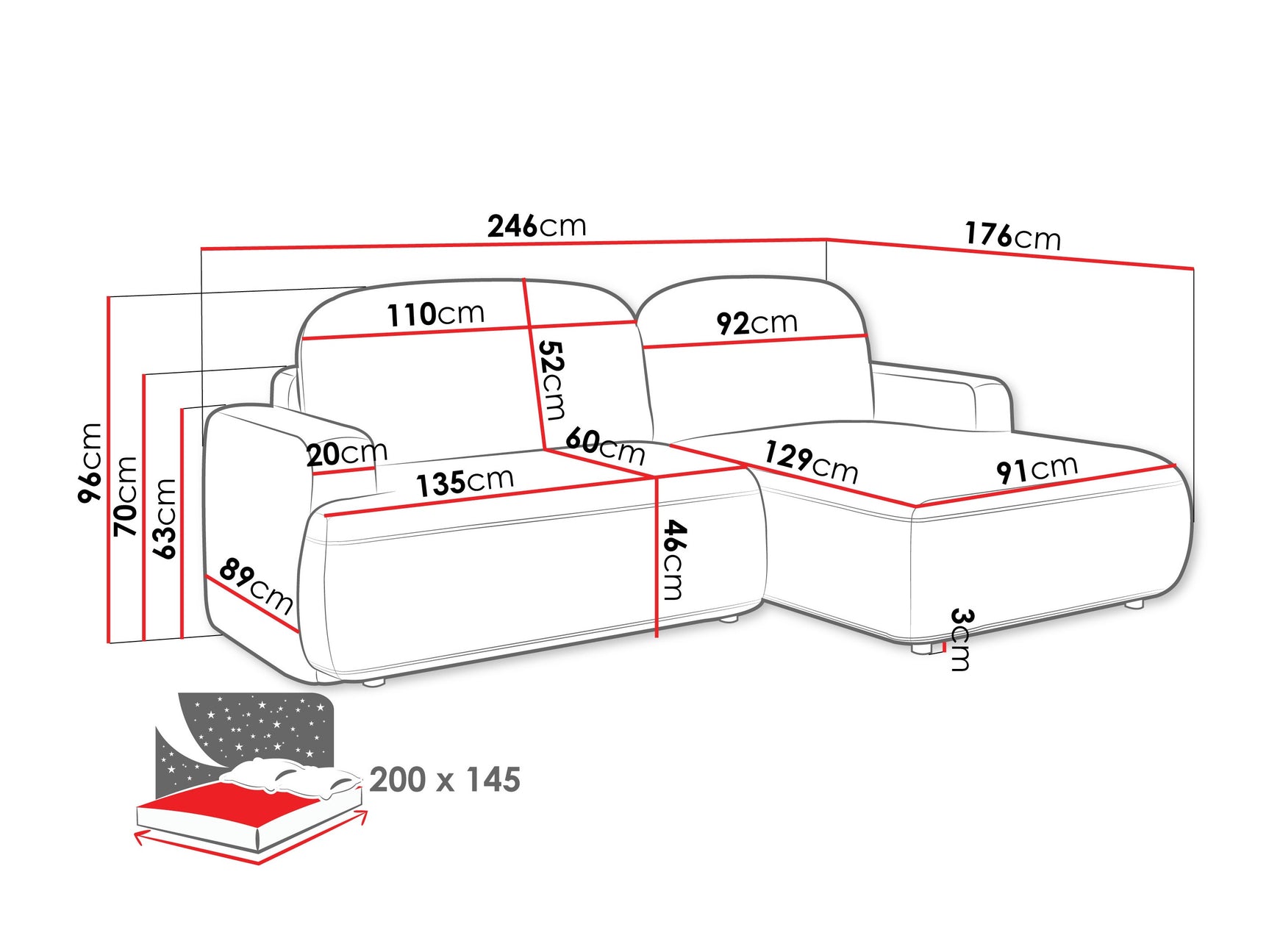 Hjørnesofa ComfiDream 201