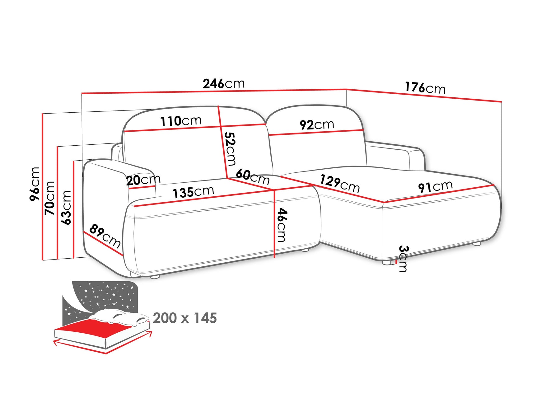 Hjørnesofa ComfiDream 201