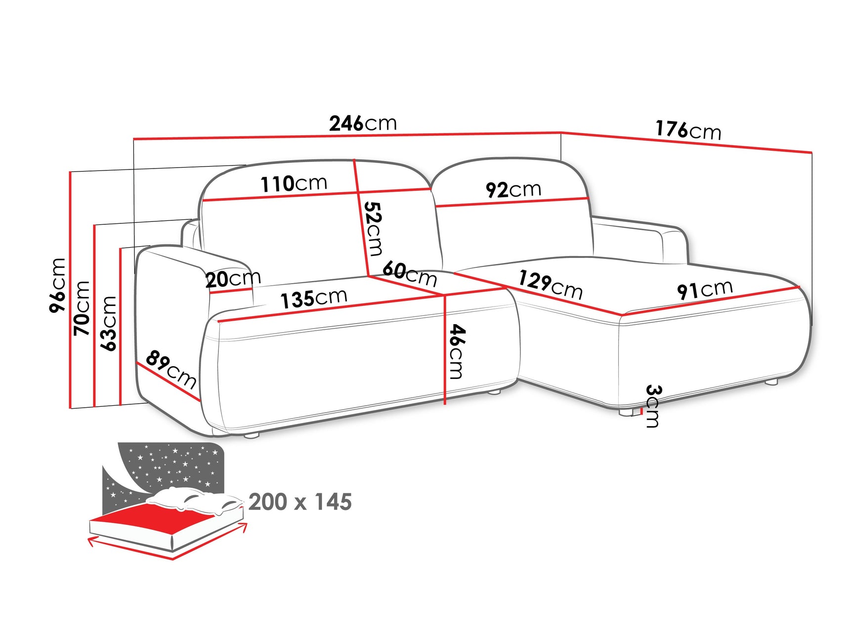 Hjørnesofa ComfiDream 201