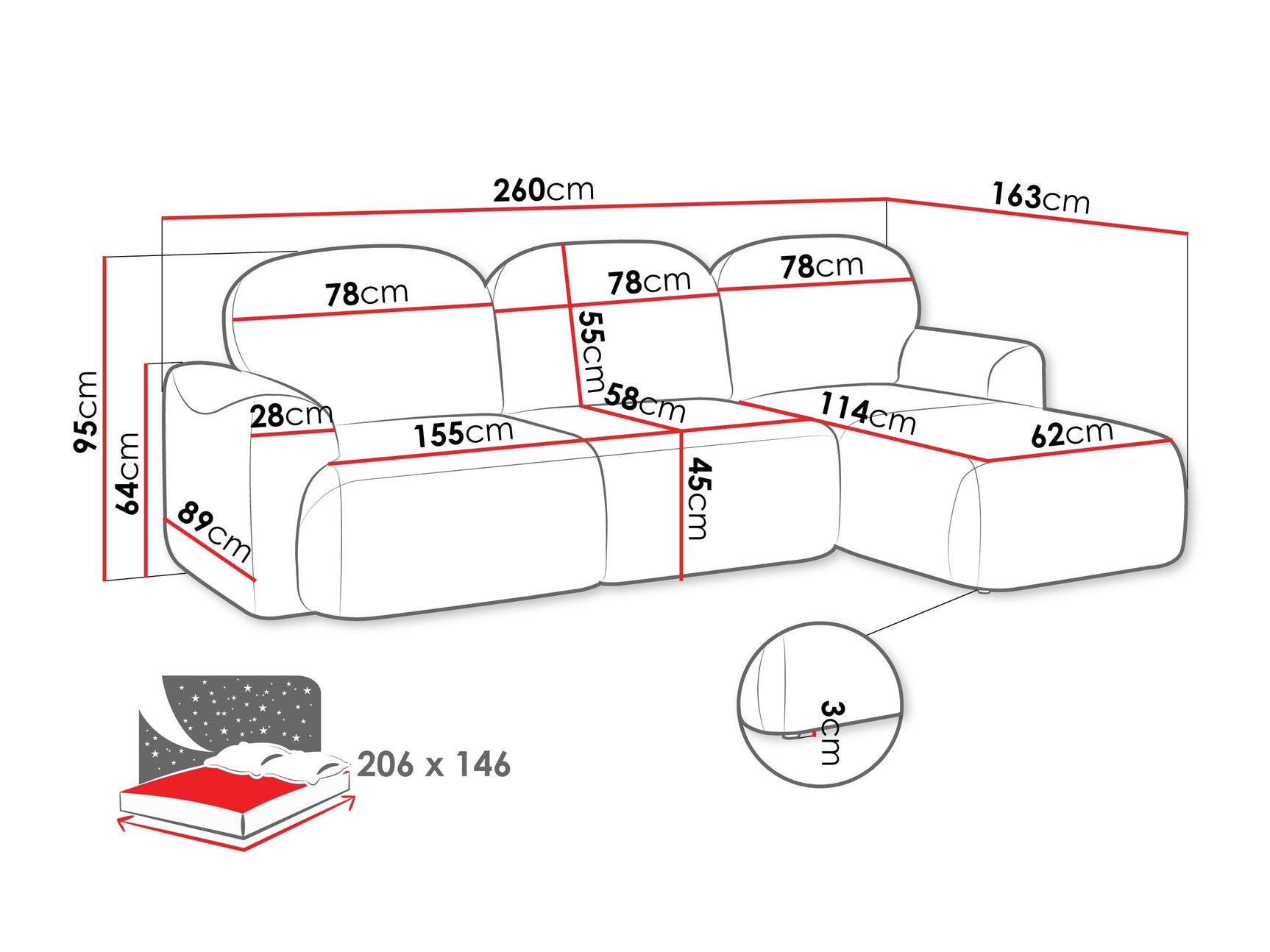 Hjørnesofa ComfiDream 202