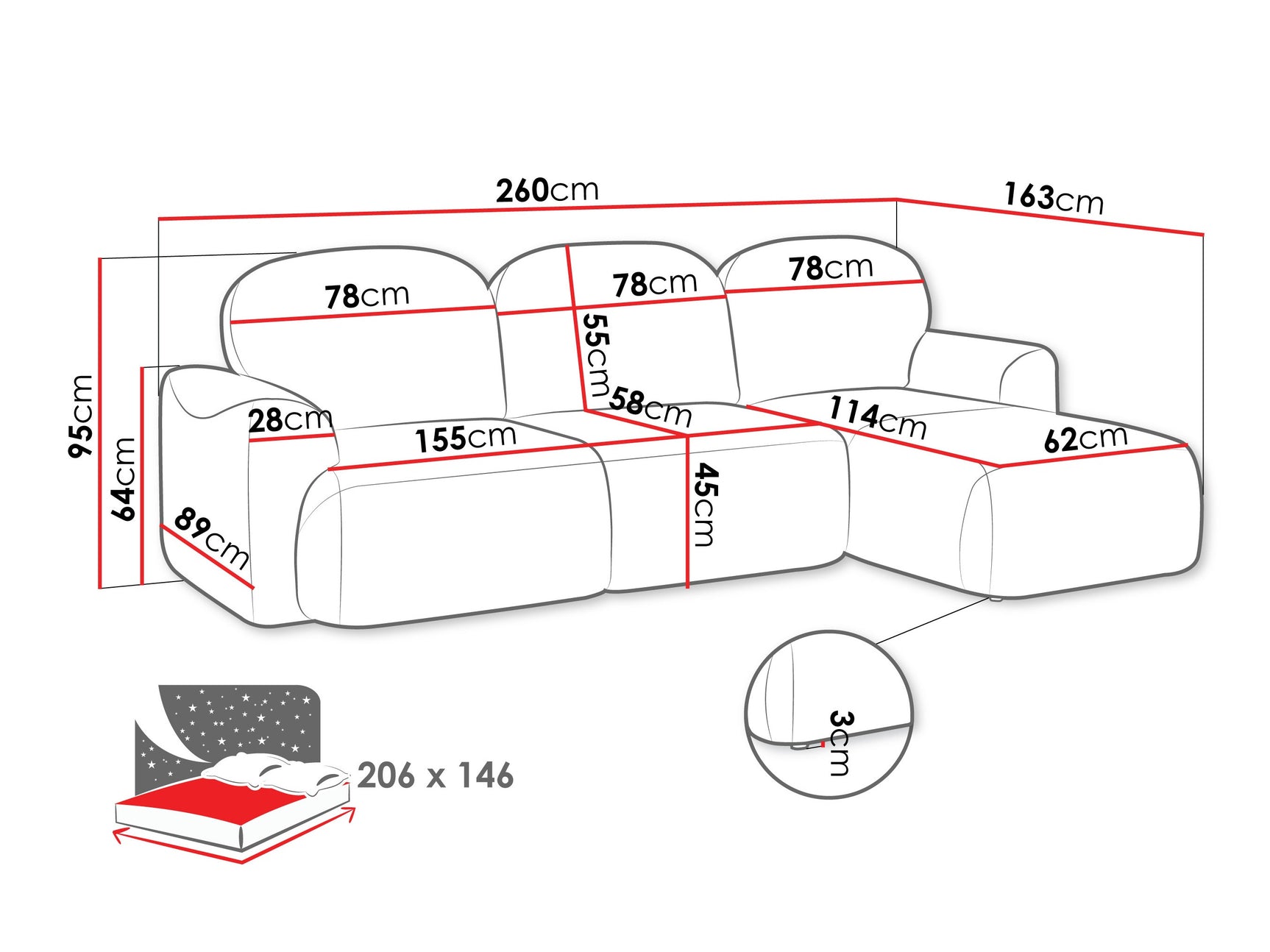 Hjørnesofa ComfiDream 202