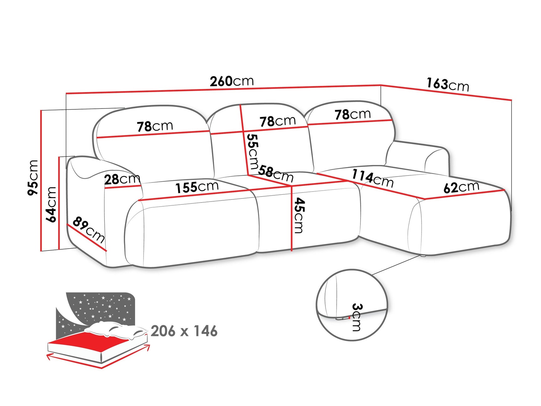 Hjørnesofa ComfiDream 202