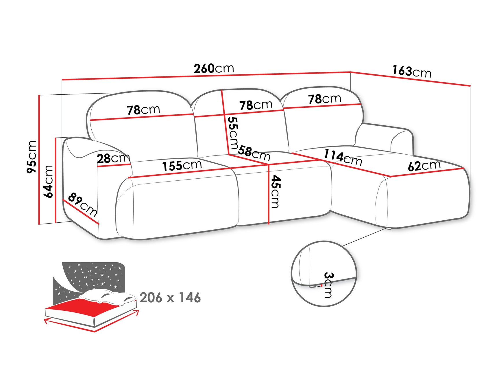 Hjørnesofa ComfiDream 202