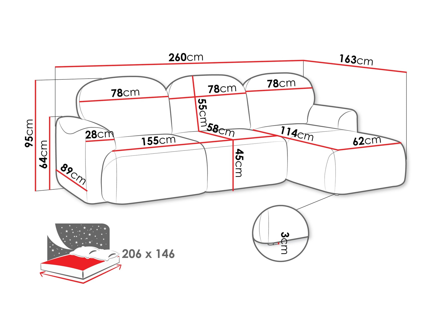Hjørnesofa ComfiDream 202