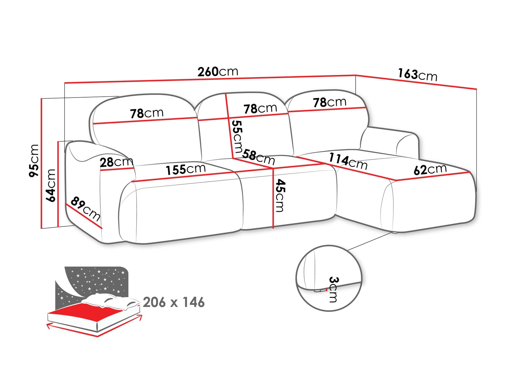 Hjørnesofa ComfiDream 202