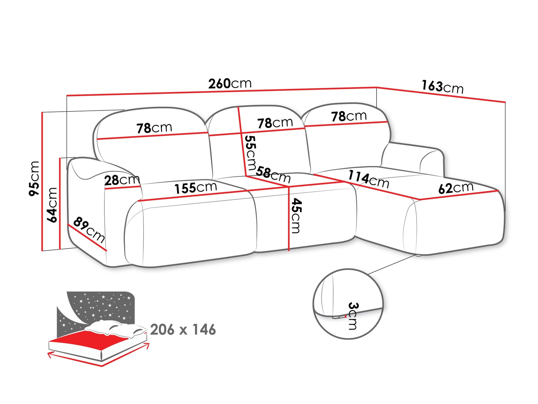 Hjørnesofa ComfiDream 202