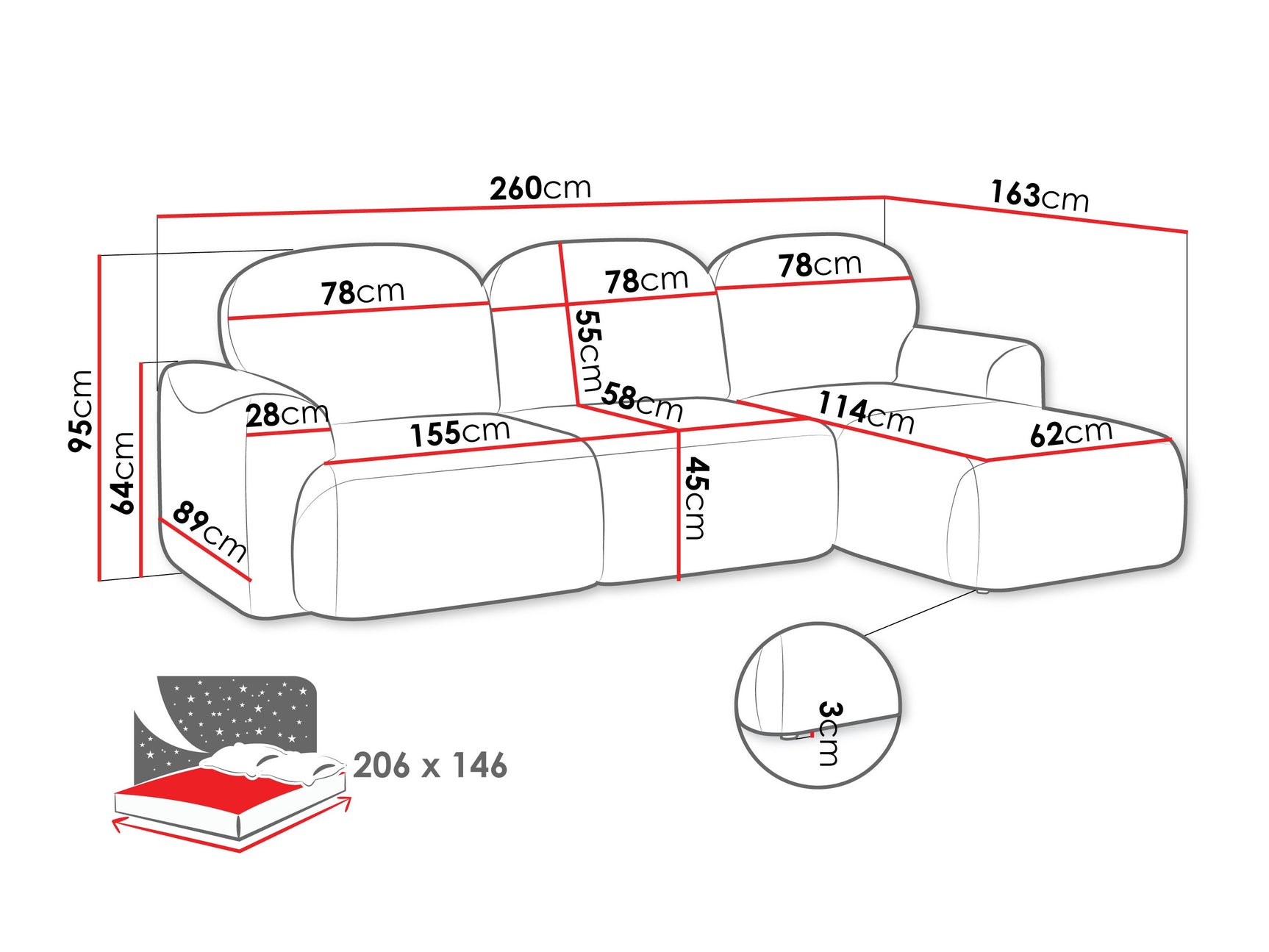 Hjørnesofa ComfiDream 202