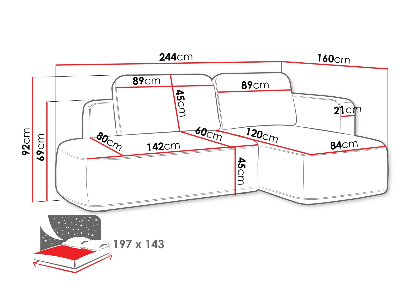 Hjørnesofa ComfiDream 203