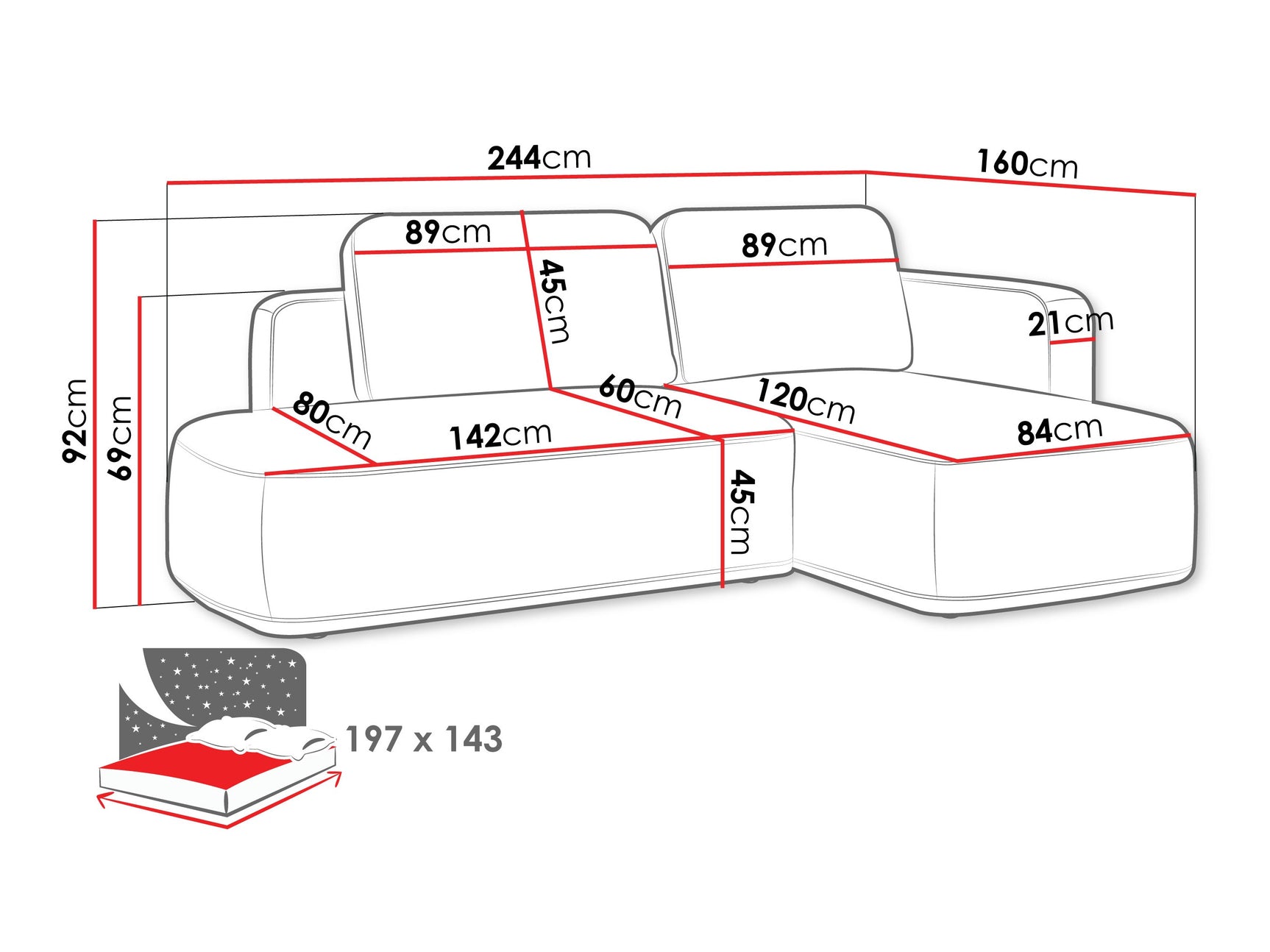 Hjørnesofa ComfiDream 203