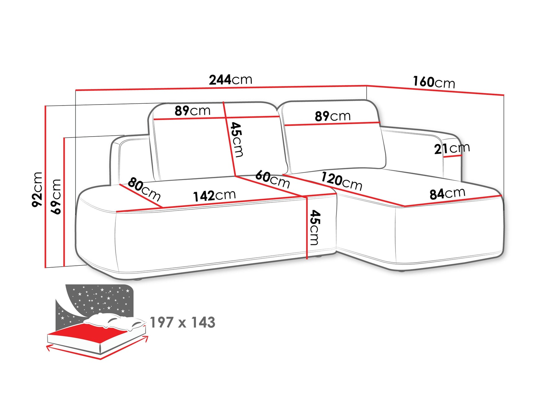 Hjørnesofa ComfiDream 203