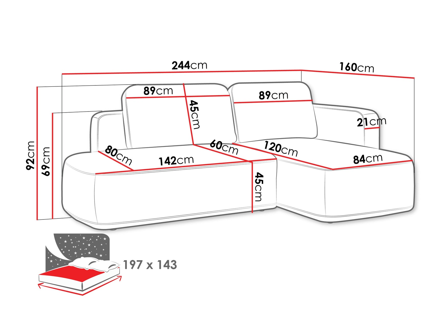 Hjørnesofa ComfiDream 203