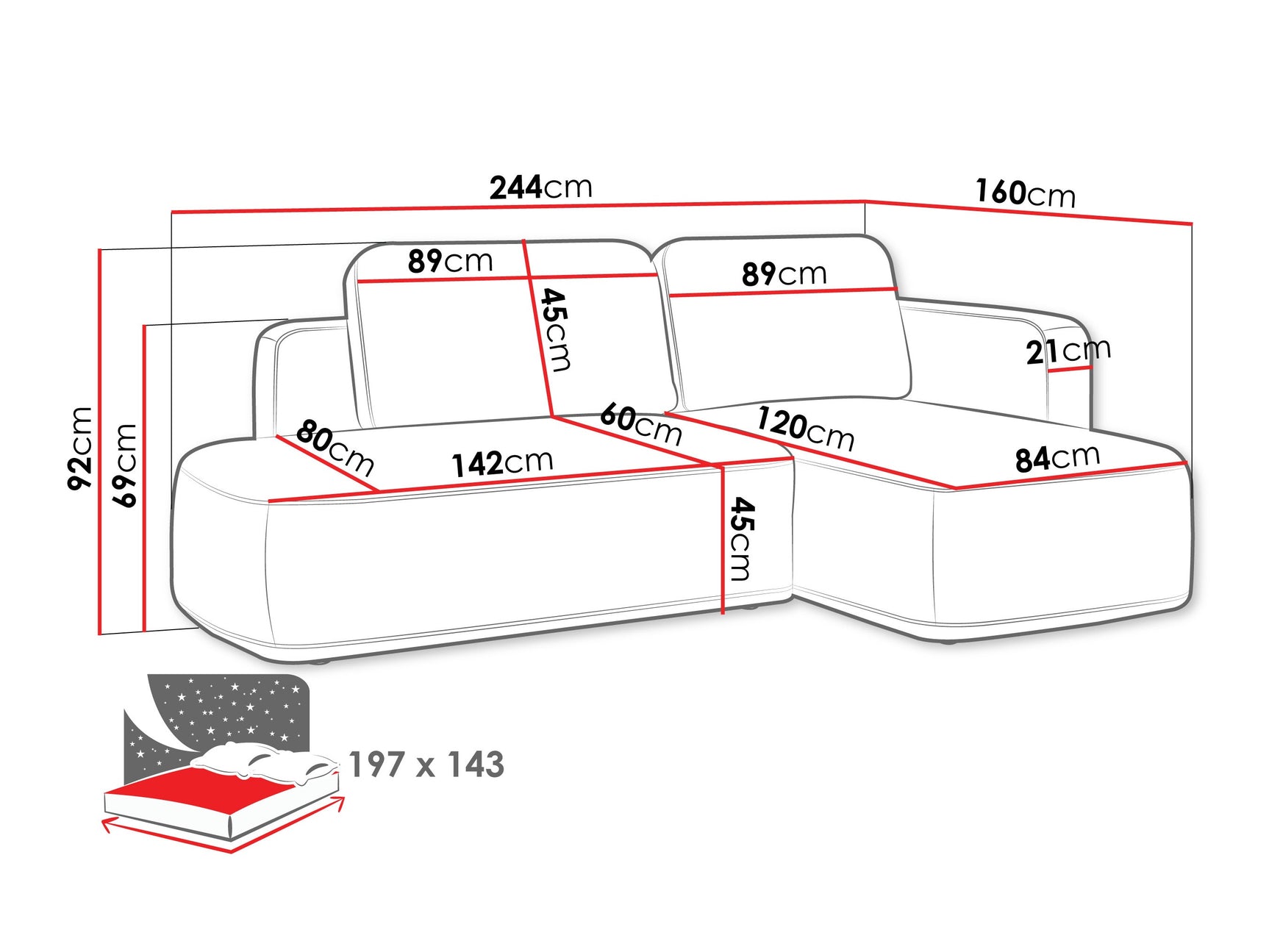 Hjørnesofa ComfiDream 203
