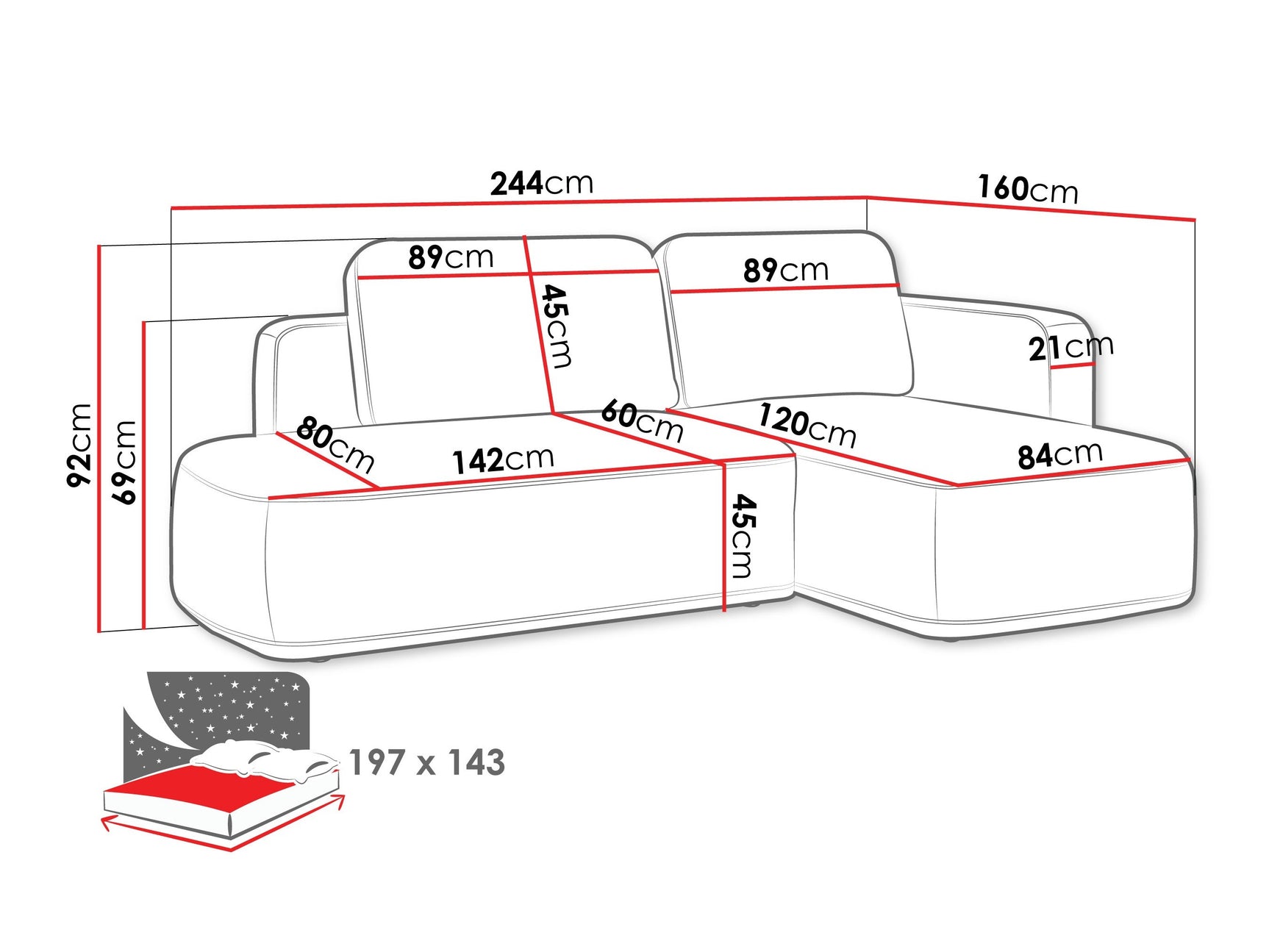 Hjørnesofa ComfiDream 203