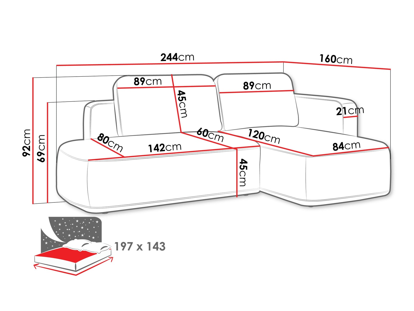 Hjørnesofa ComfiDream 203